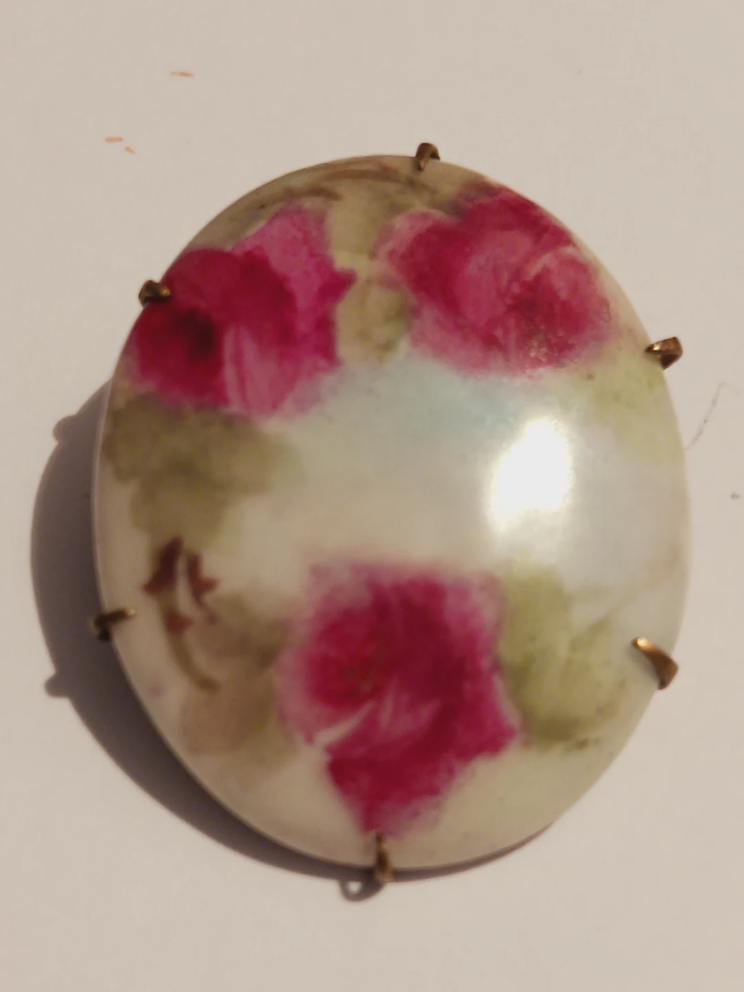 Antique Hand Painted🌹Roses Floral Brooch - photo 3