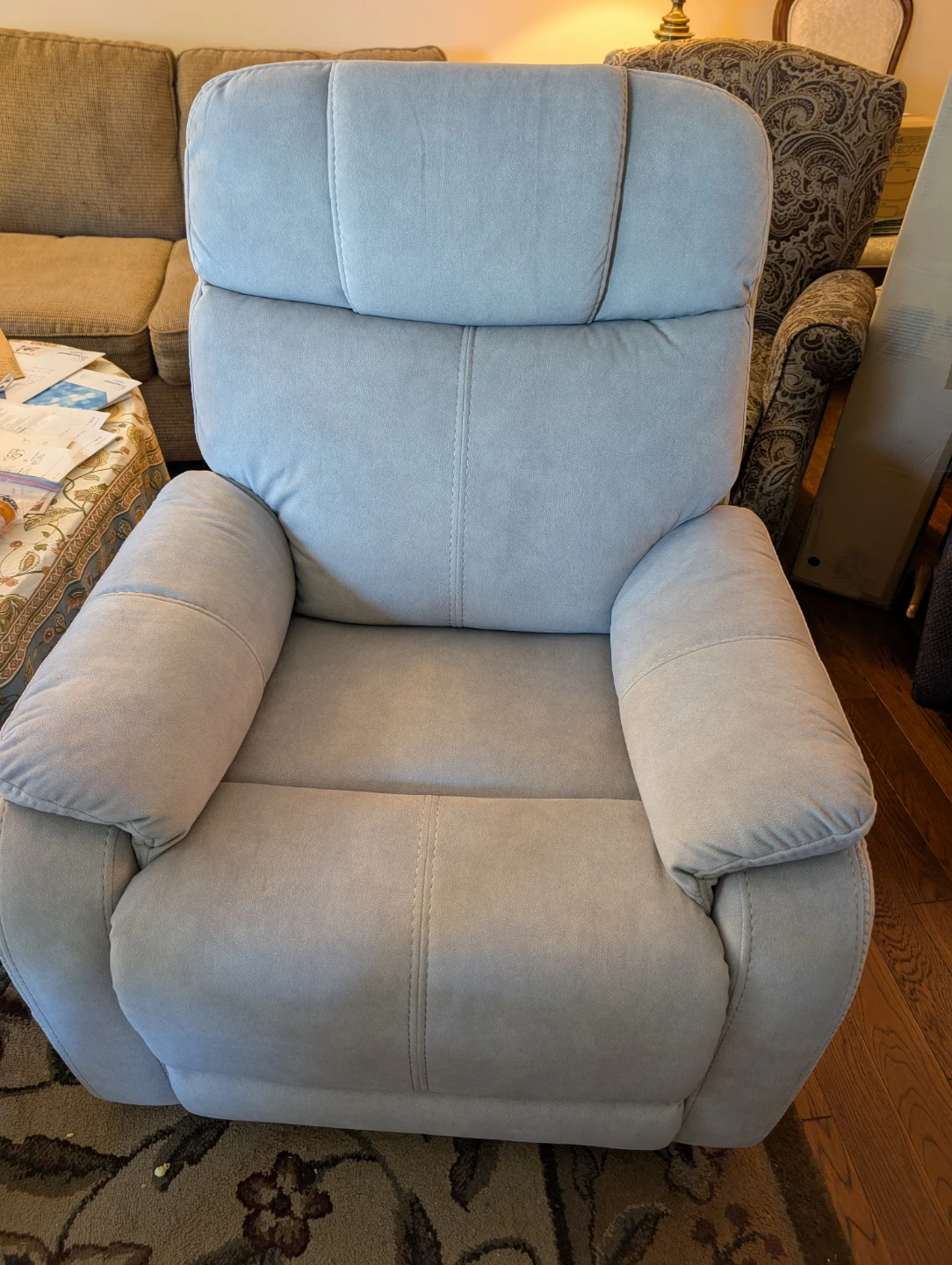 Light Blue Recliner Chair - photo 2
