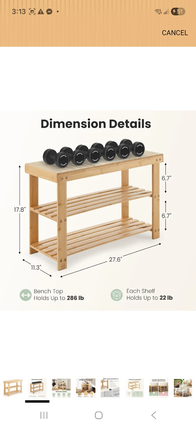 Bamboo Shoe Rack - Multi Purpose Bench - photo 3