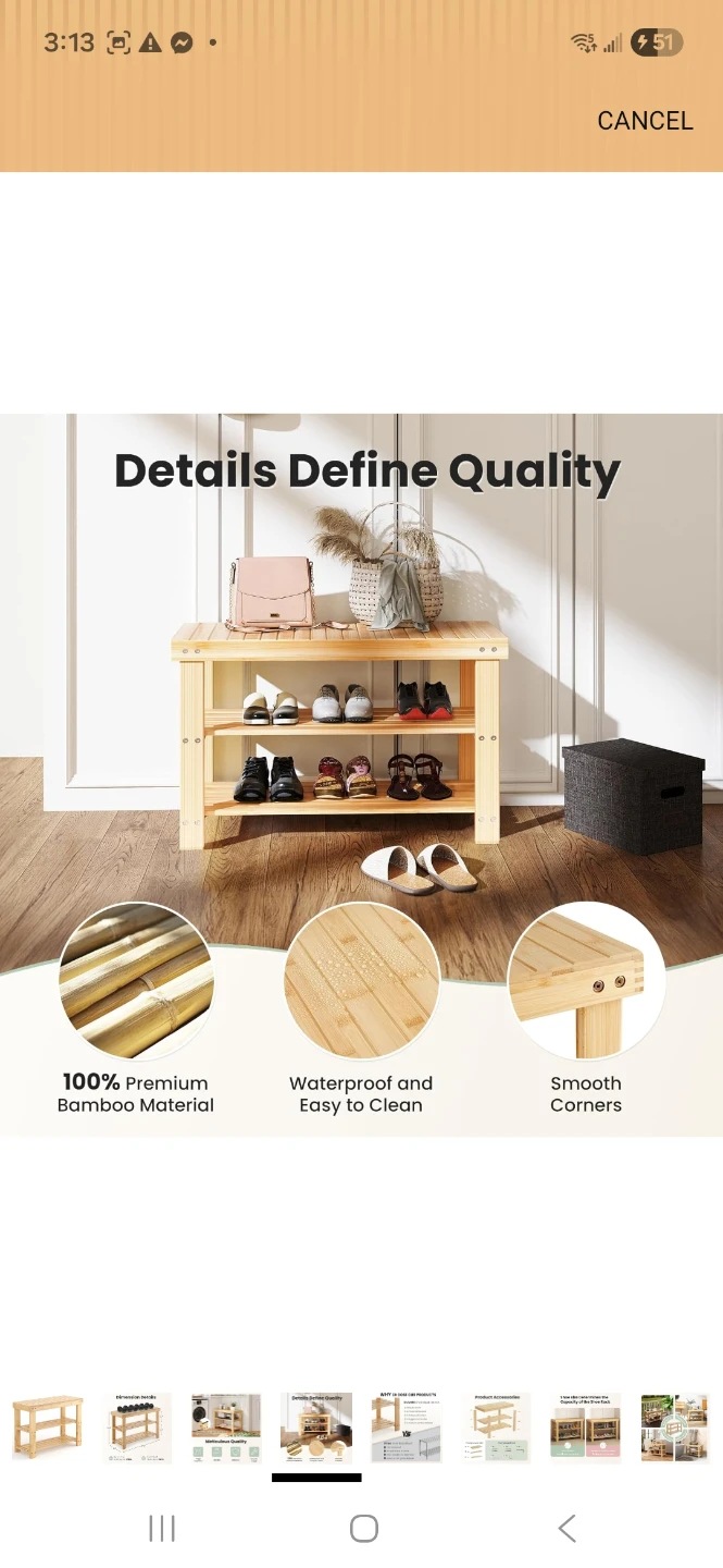 Bamboo Shoe Rack - Multi Purpose Bench - photo 5