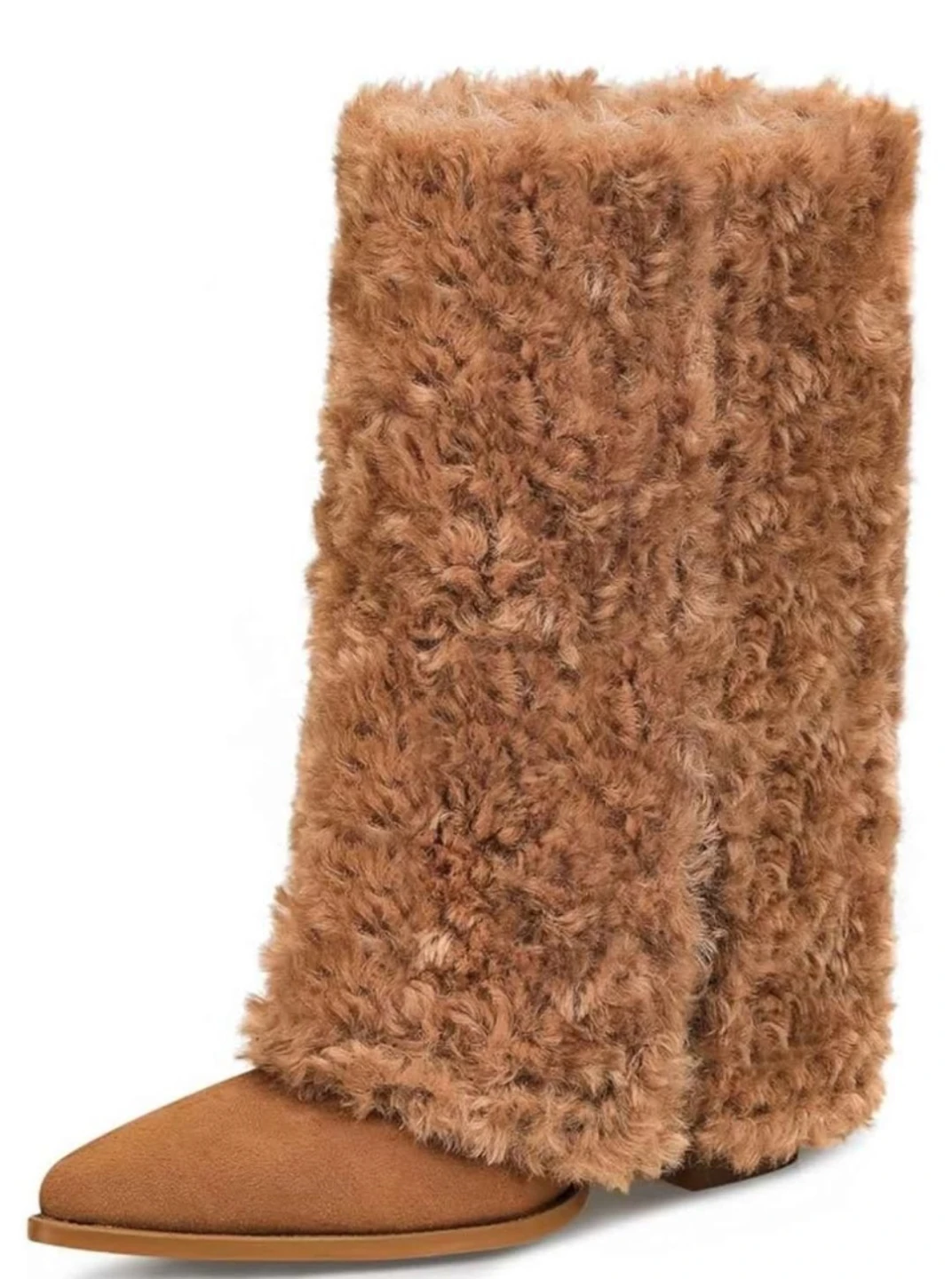 Brown Fuzzy Boots size 8 - photo 3