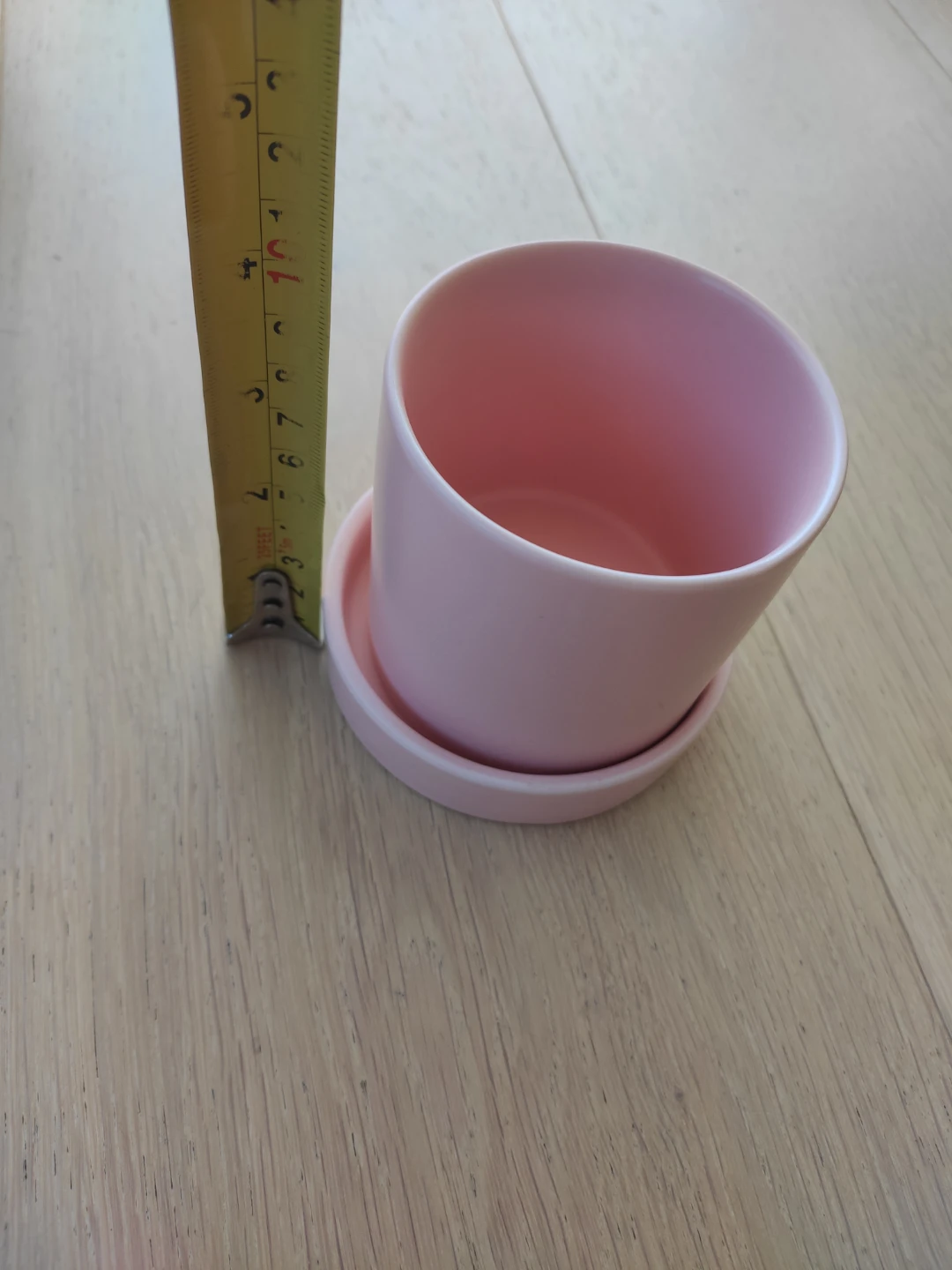 Pink Ceramic Plant Pot with Saucer - photo 4