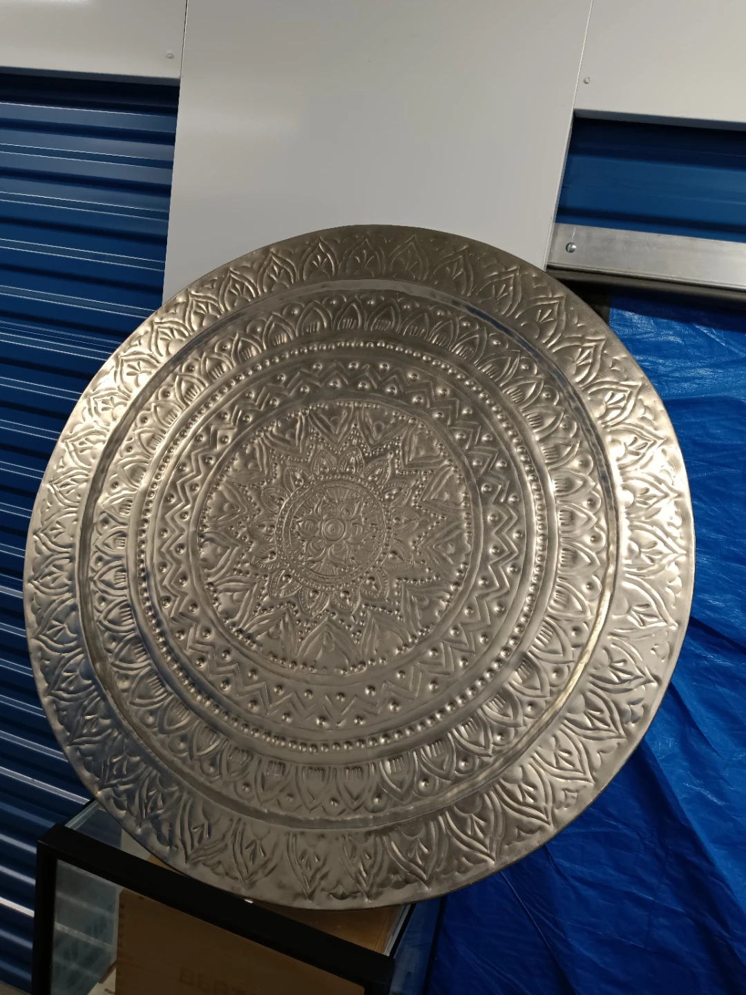 36" Large Embossed Metal Wall Plate