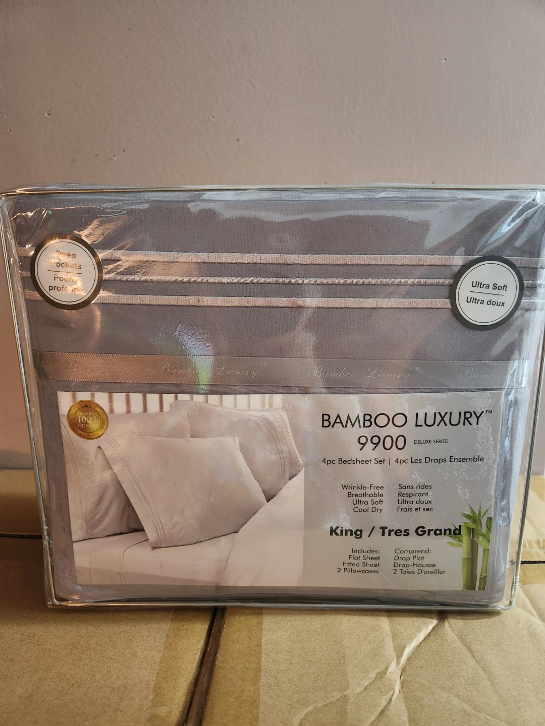 Bamboo Luxury 9900 Deluxe Series King Size 4pc Bed Sheet Set