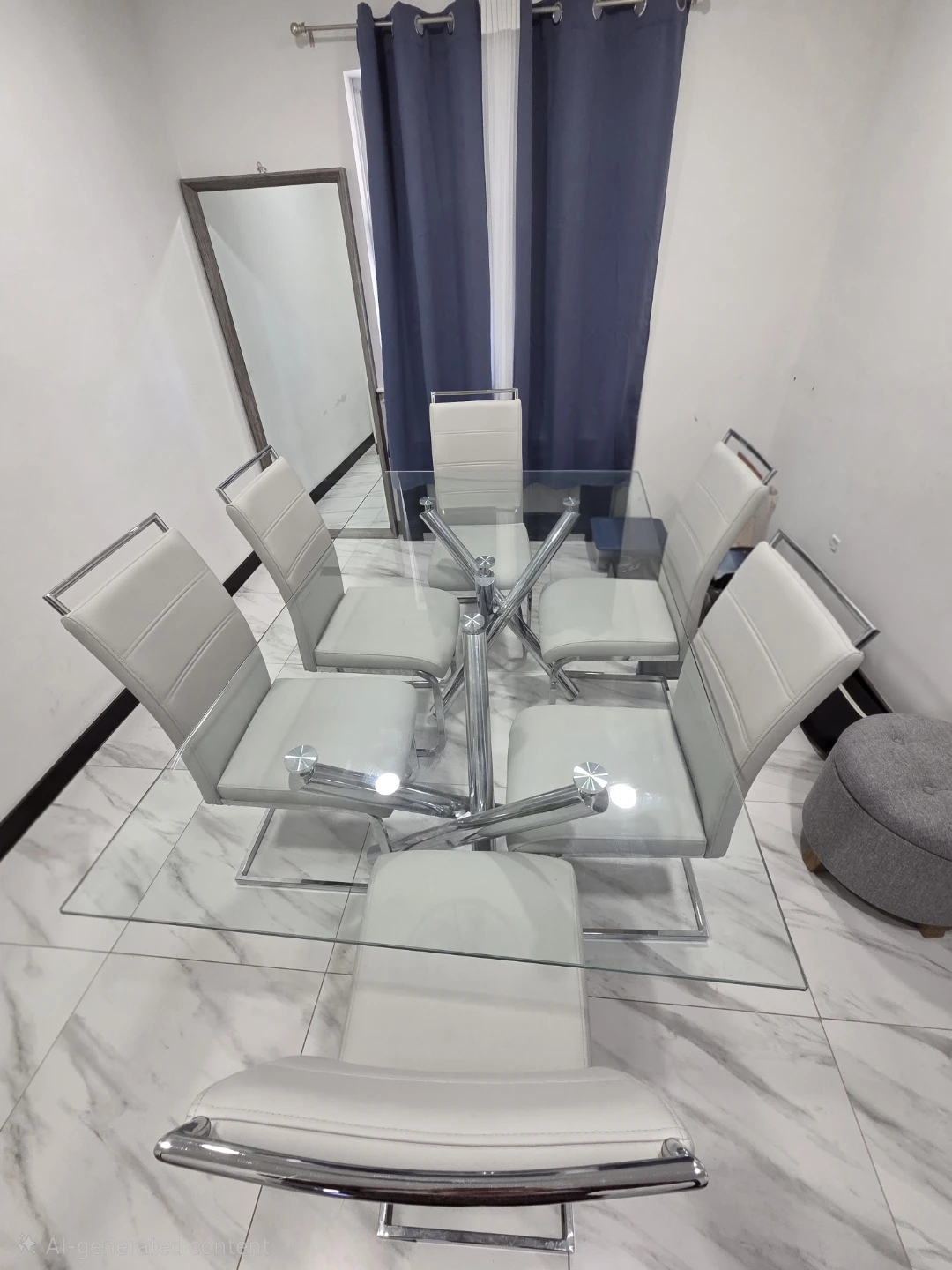 Glass Dining Table Set with 6 Chairs - photo 3