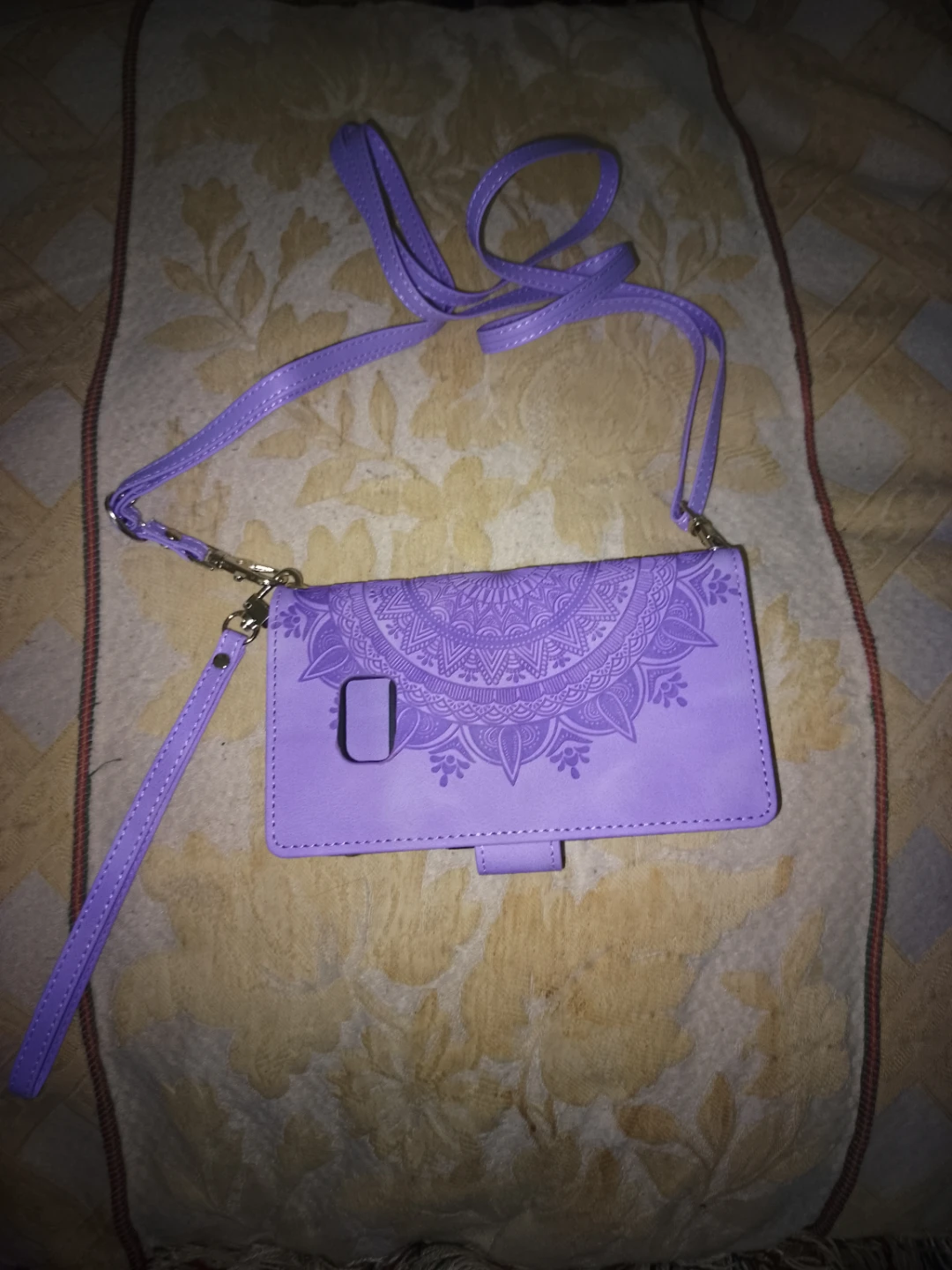 Purple Mandala Wallet Phone Case with Strap - photo 2
