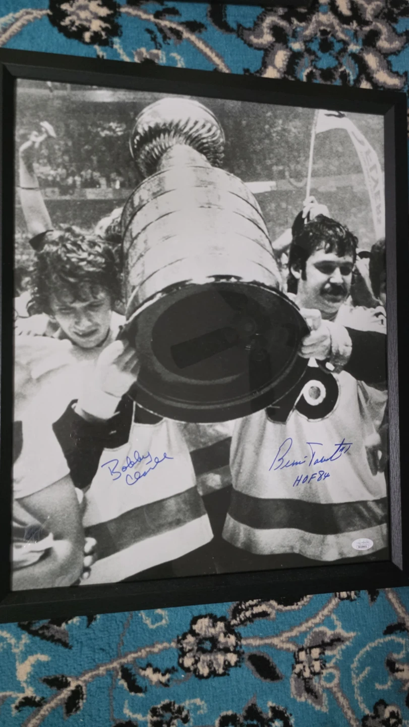 Framed  Bobby Clarke and Bernie Parent Signed Photo