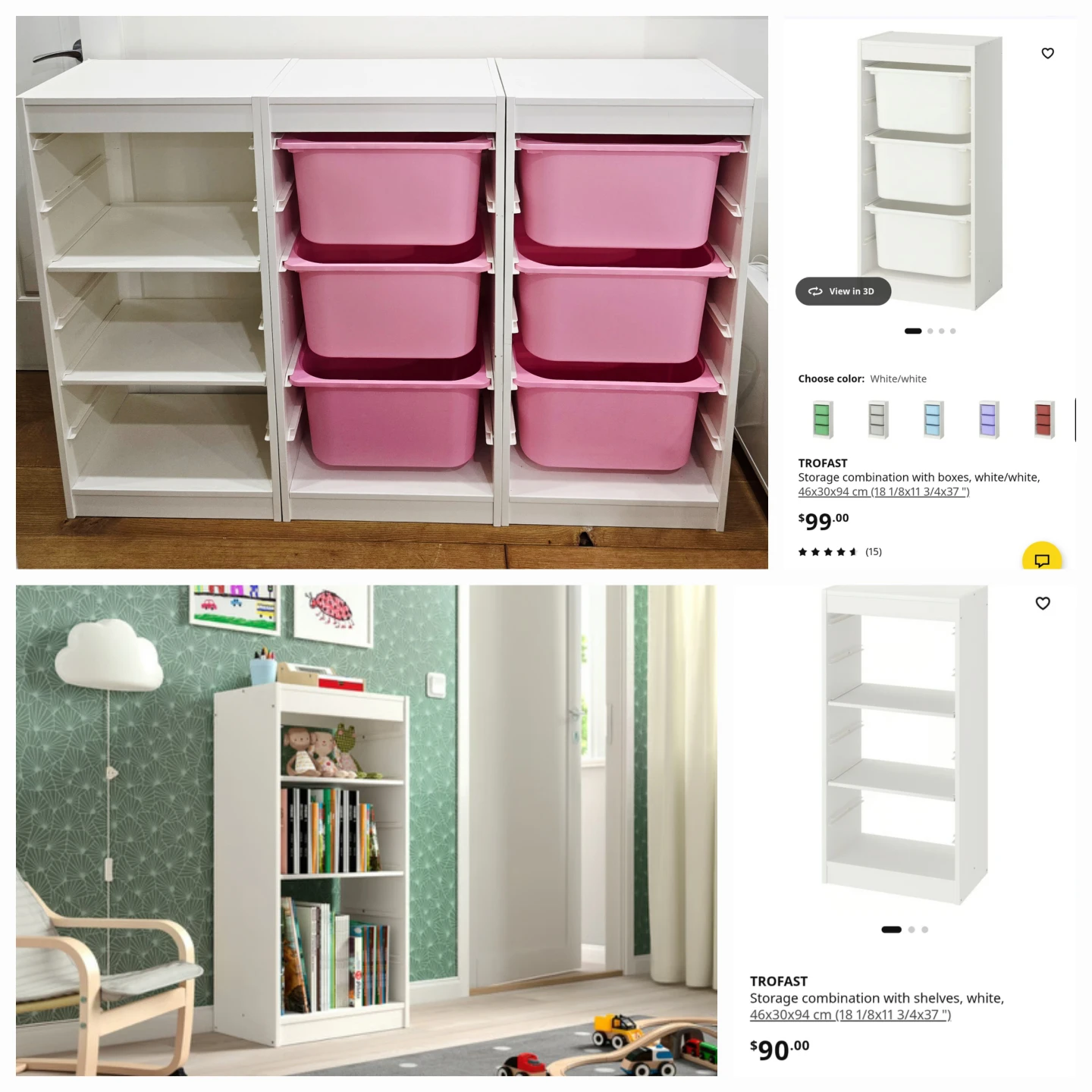 IKEA TROFAST Storage Unit with Bins