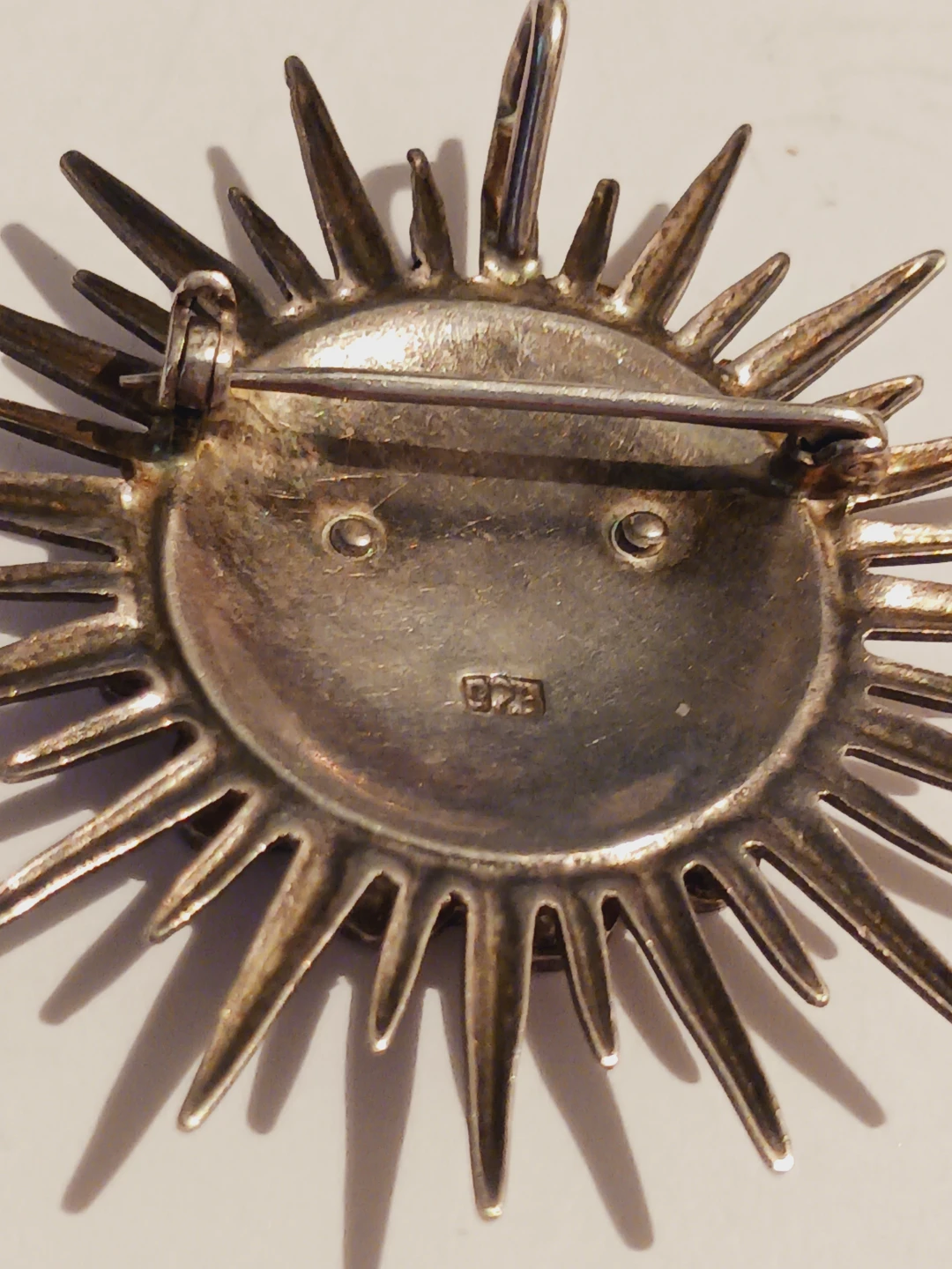 Stunning Sterling Silver 925 Sunburst Brooch / Pendant in one - photo 4