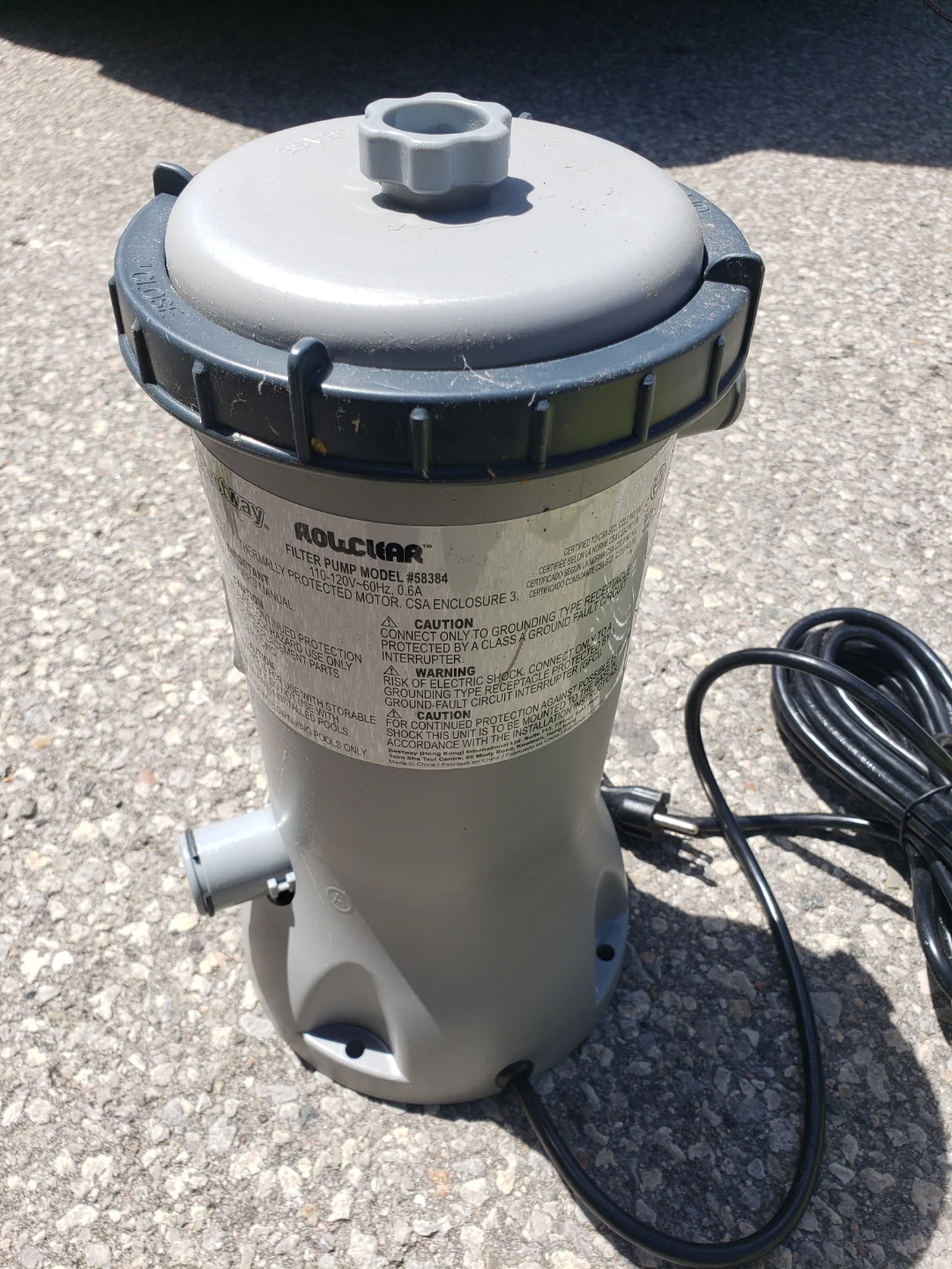 Bestway Flowclear Filter Pump Model #58384 - photo 3