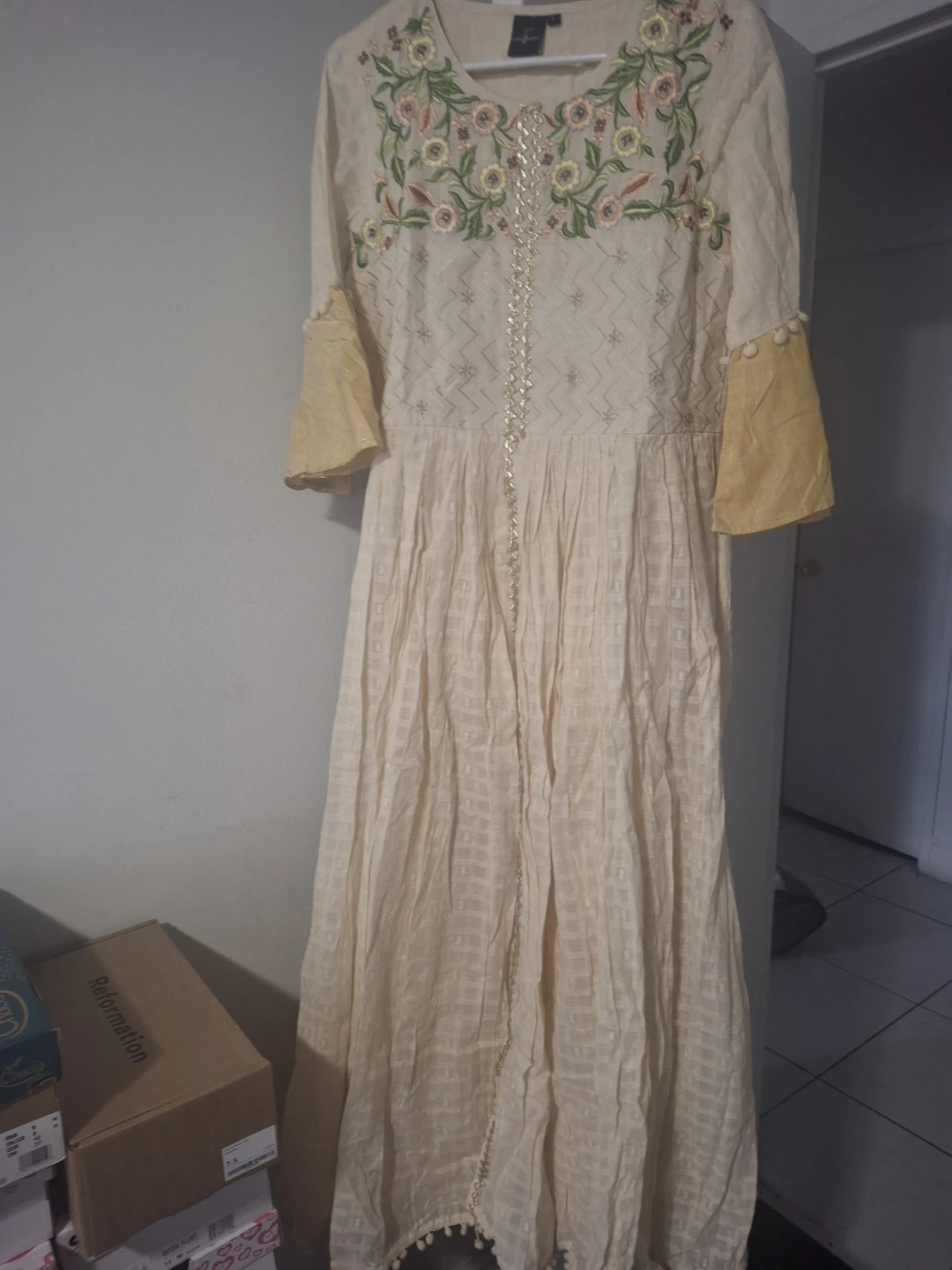 Just Henna Embroidered Dress - Size L