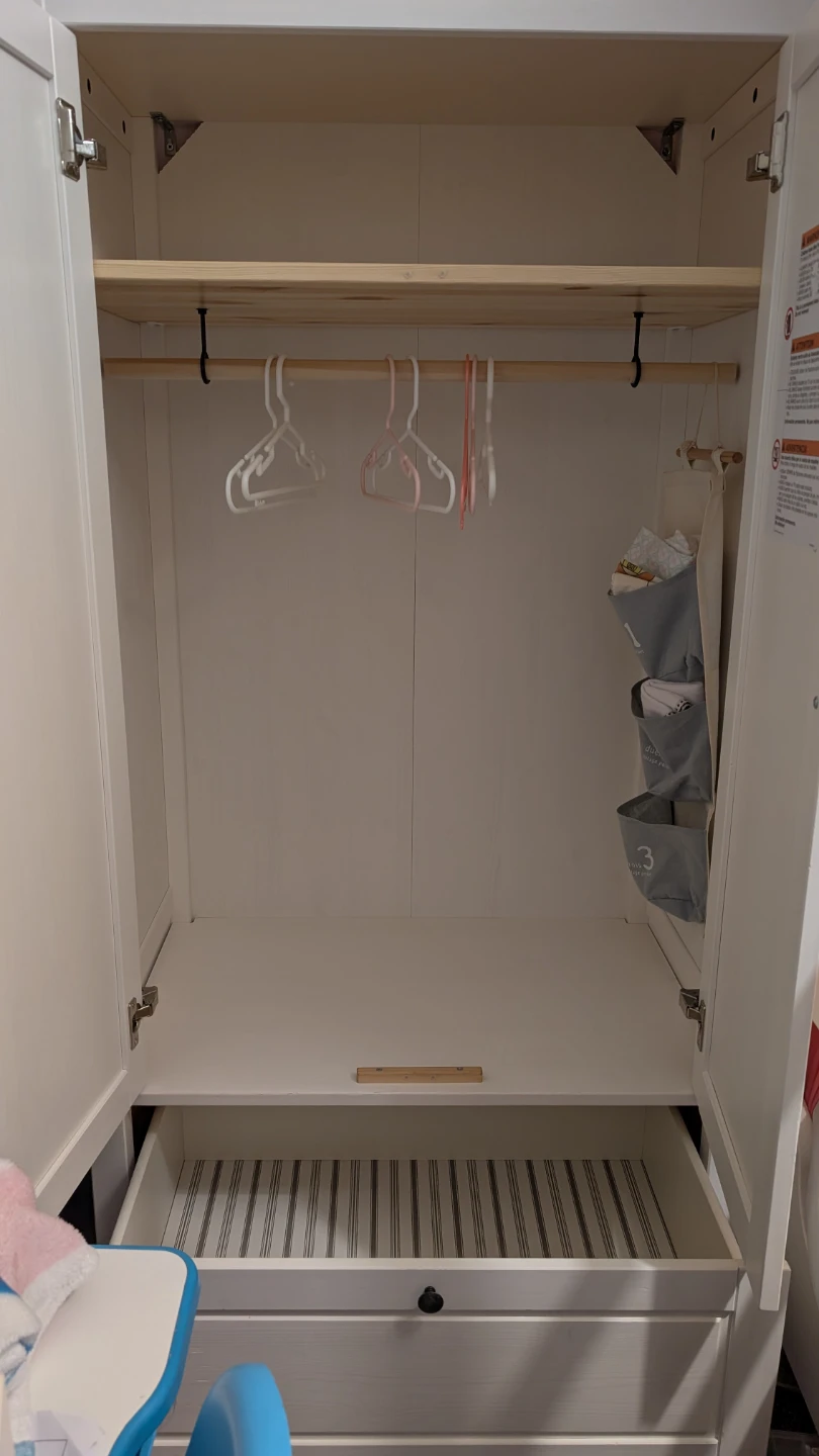 White Double Door Wardrobe with Drawer - photo 3