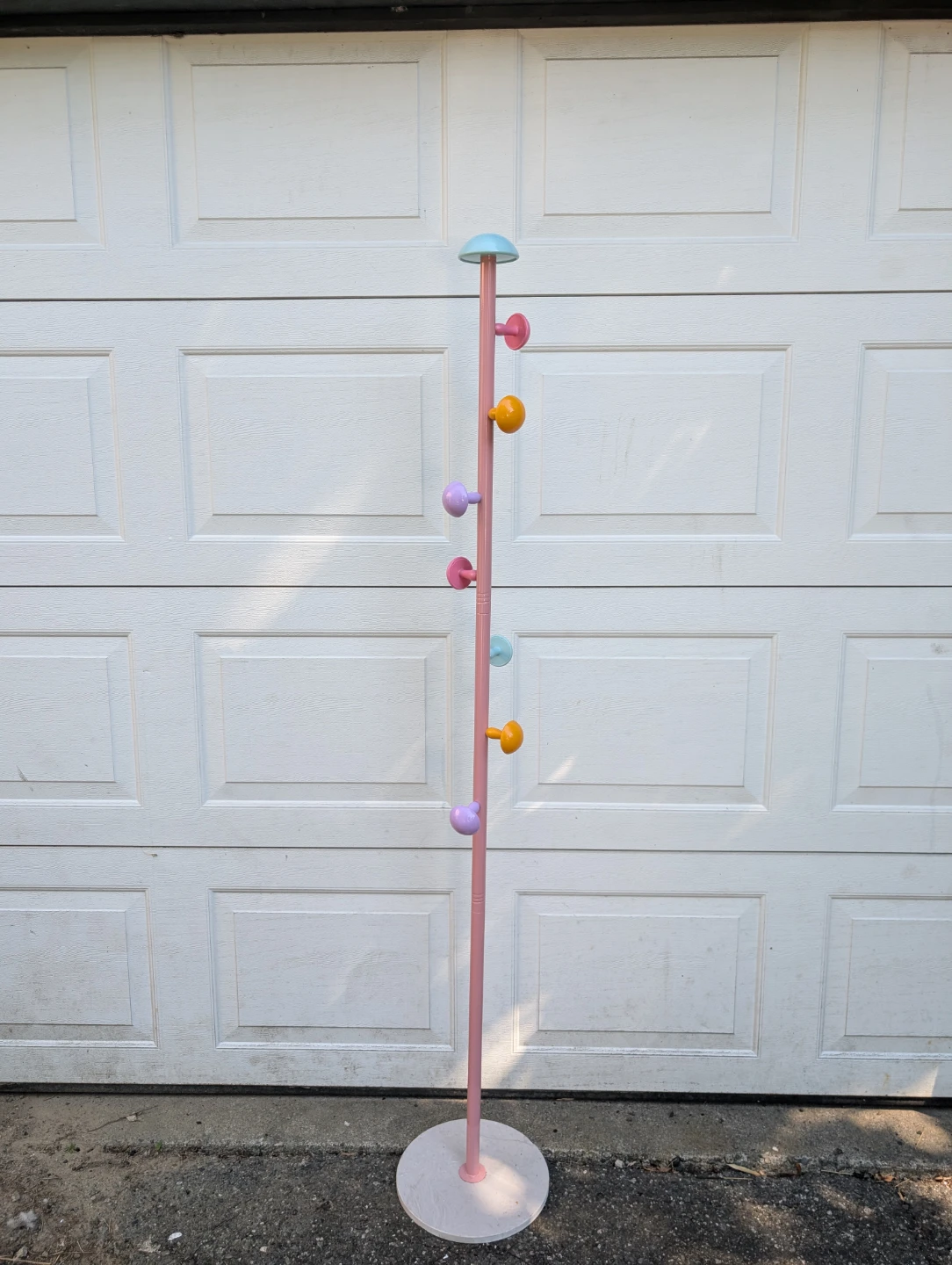⚽Pink Coat Rack with Multi-Coloured Hooks
