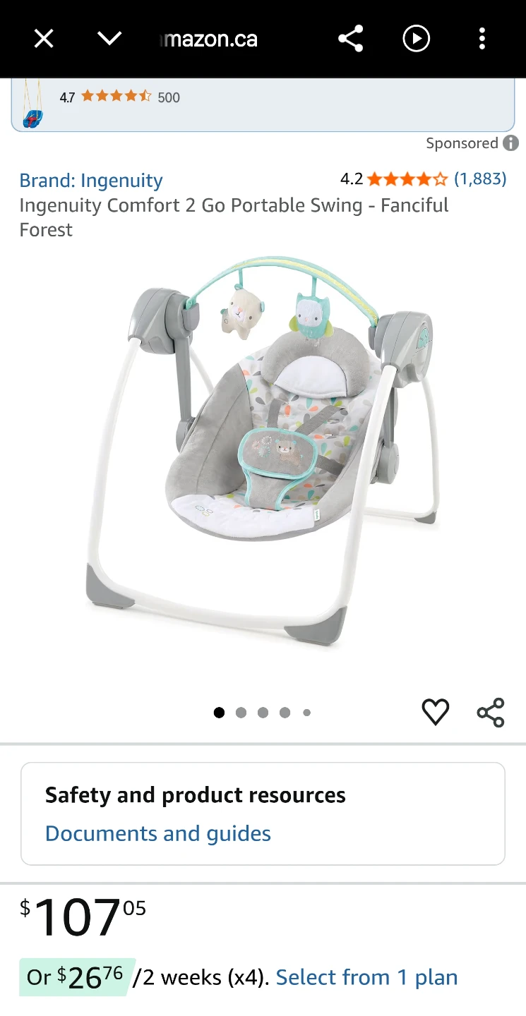 Ingenuity Comfort 2 Go Portable Swing - Fanciful Forest