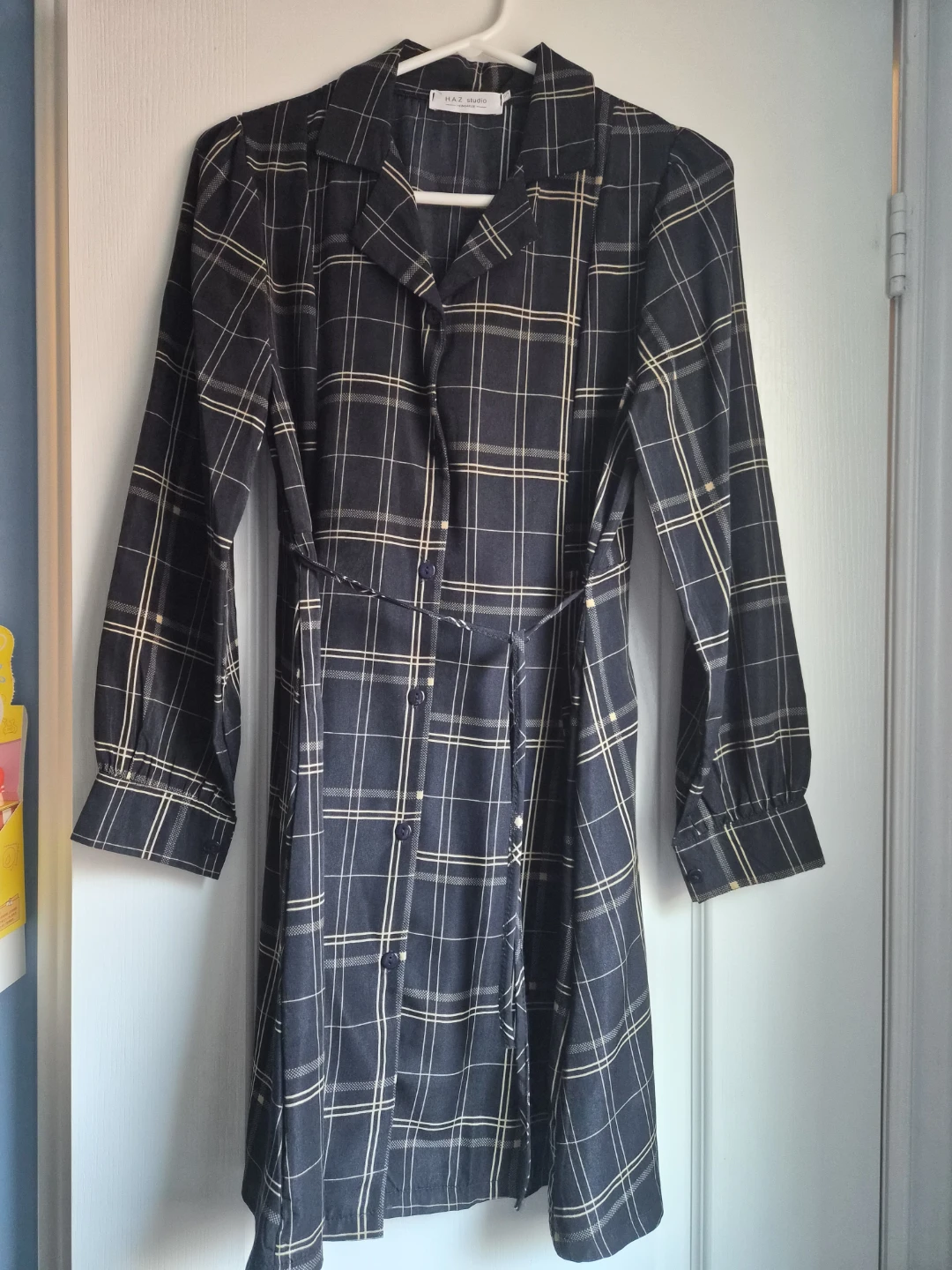 Plaid Button-Up Dress