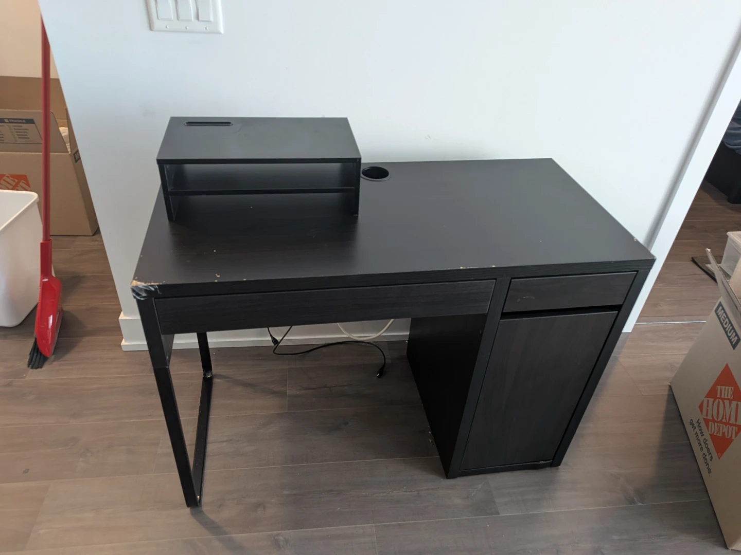 Ikea Office desk with side storage and monitor stand - photo 2