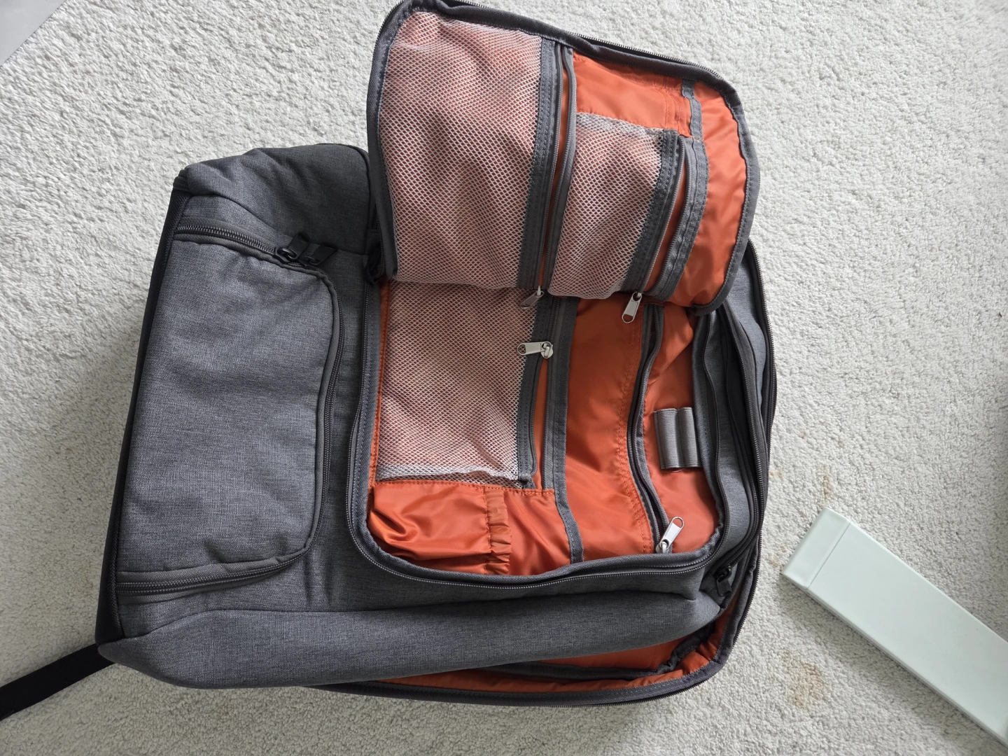 Grey Travel Bag with Orange Interior - photo 3