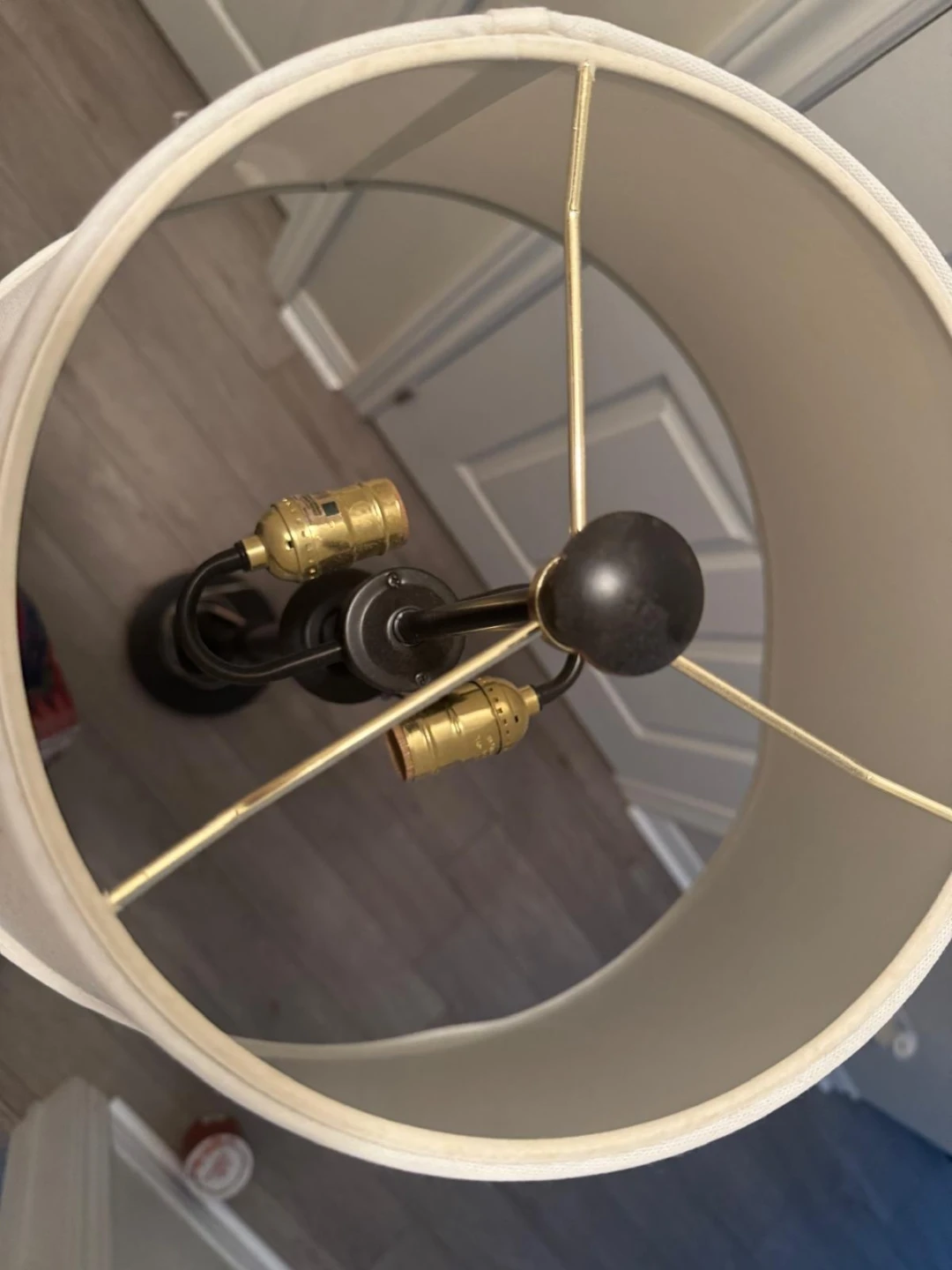 Floor Lamp with White Drum Shade