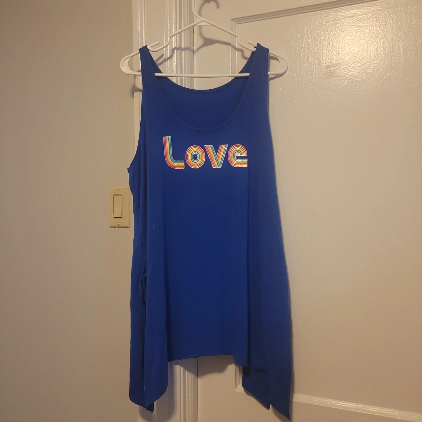 George Blue large 'Love' Tank Top pride rave gear