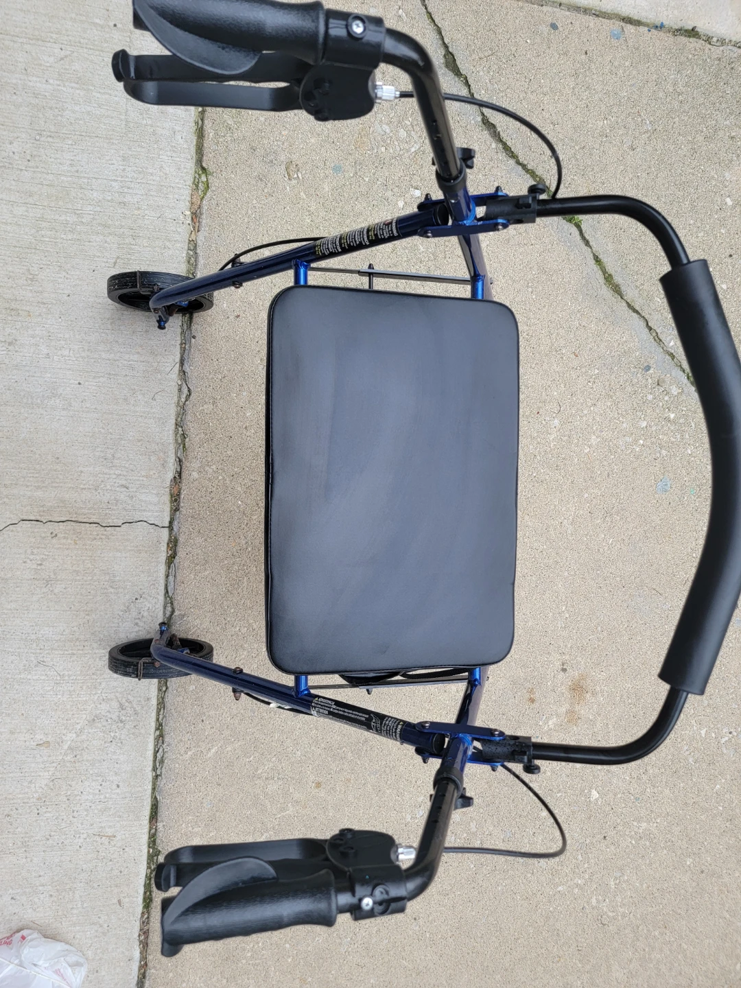 Blue 4-Wheel Walker with Seat and Brakes - photo 3