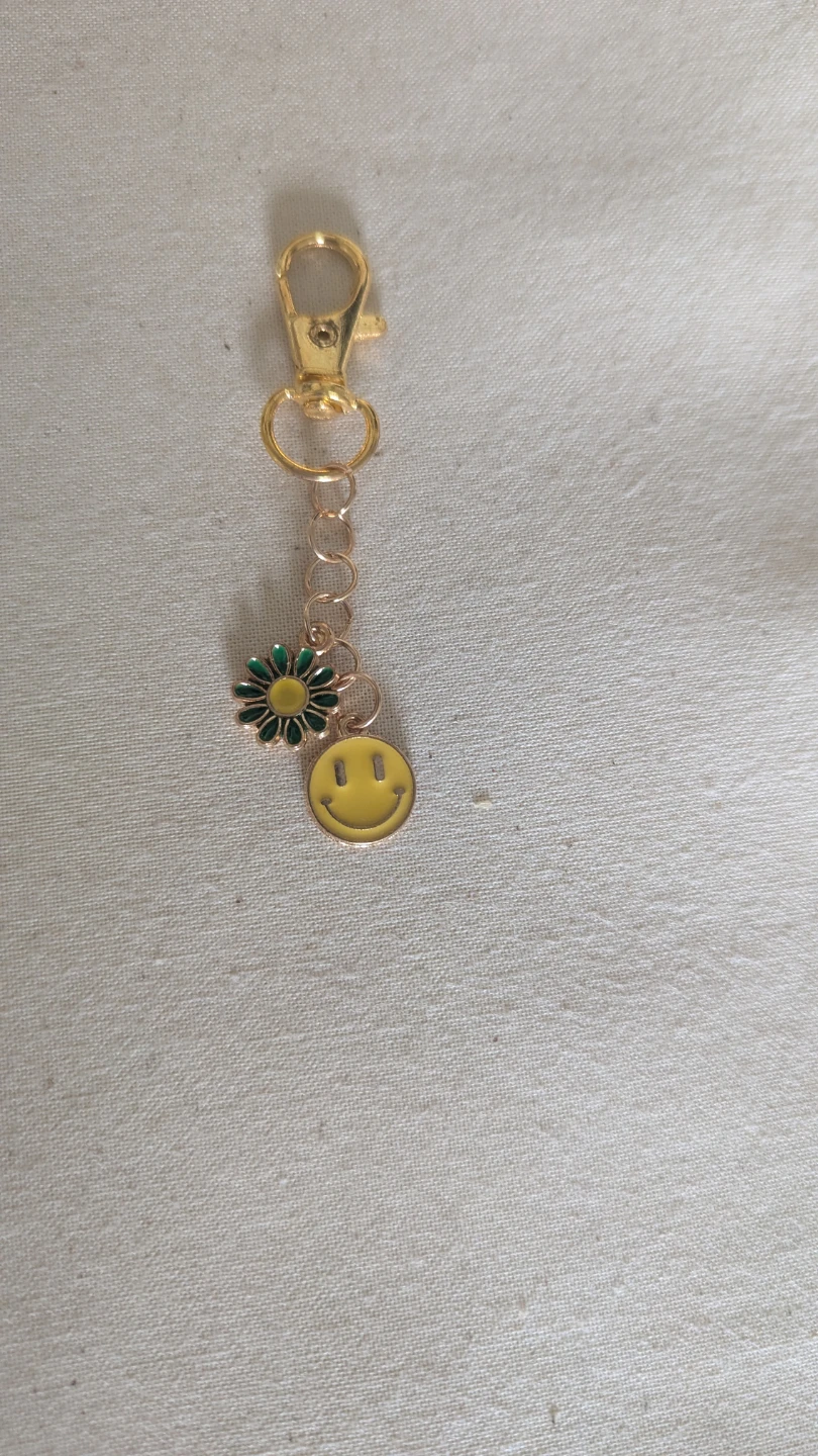 Smiley face purse charm