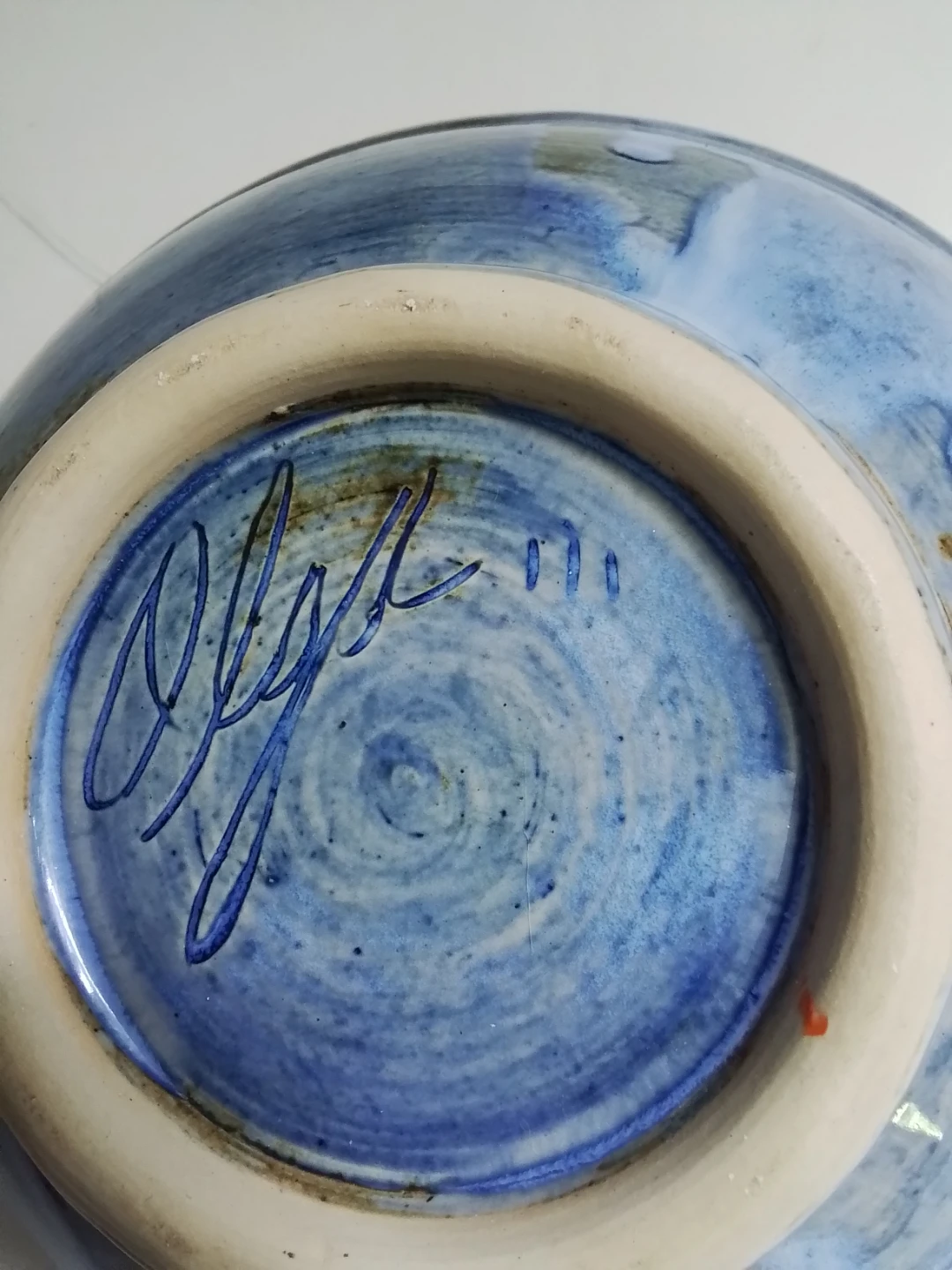 Hand-Thrown Studio Art Pottery Serving Bowl – Signed "Olga III" - photo 5
