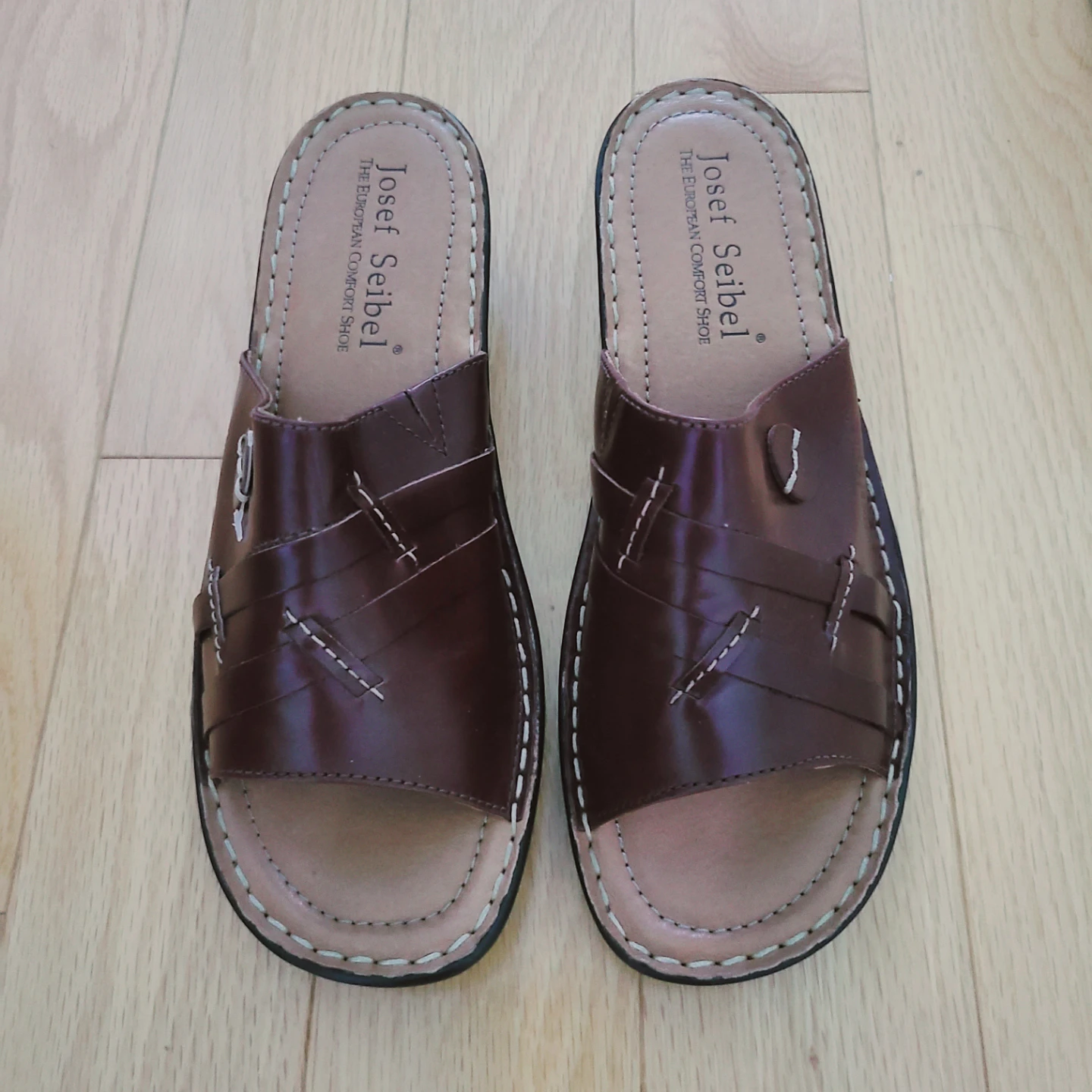 Josef Seibel Brown Leather Sandals Size 38 ⚽