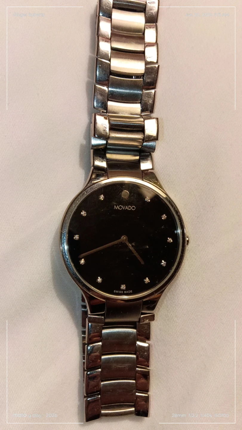 Movado Women's Black Dial Diamond Watch