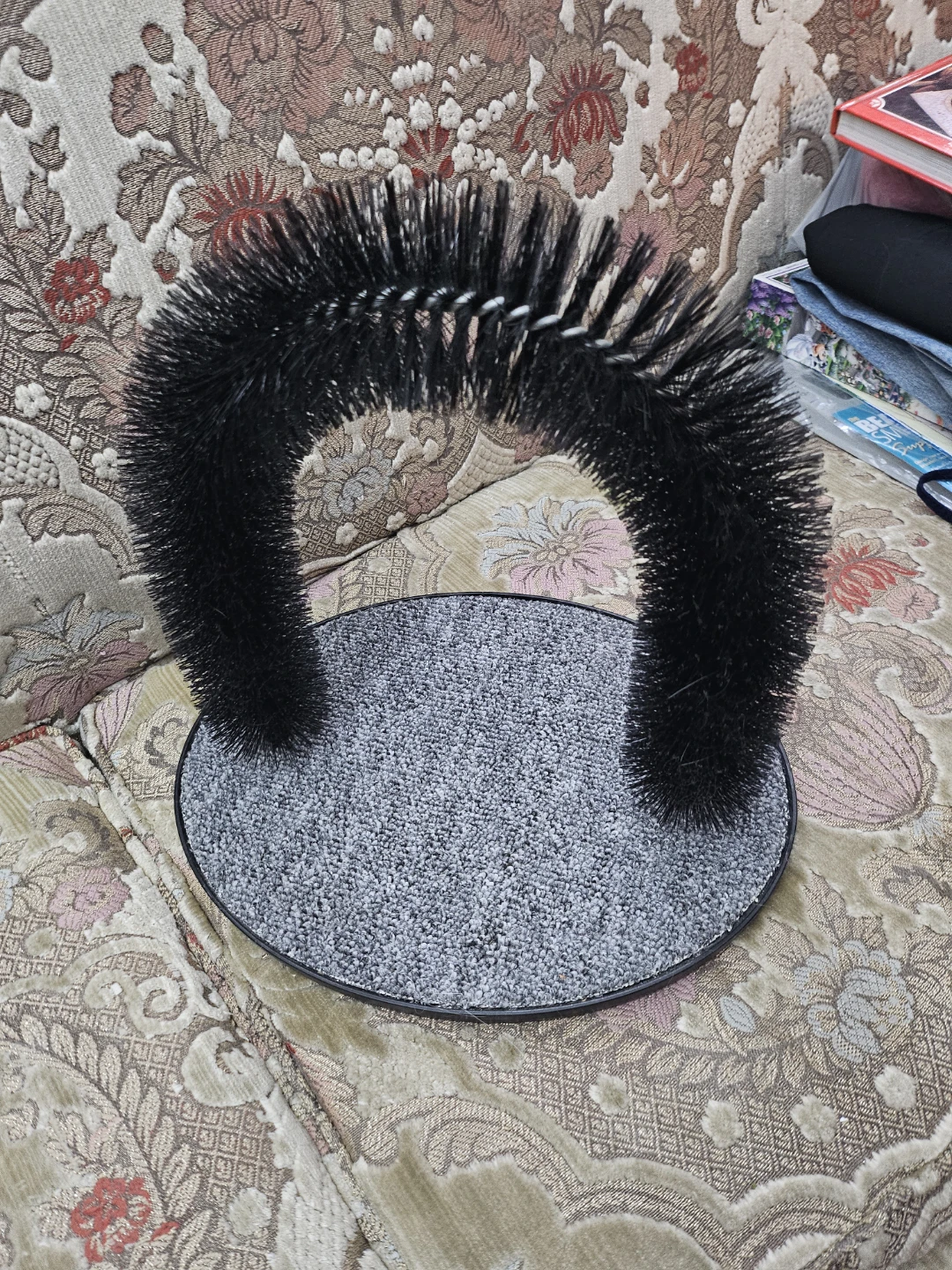 Black Arch Cat Scratcher Brush with Base