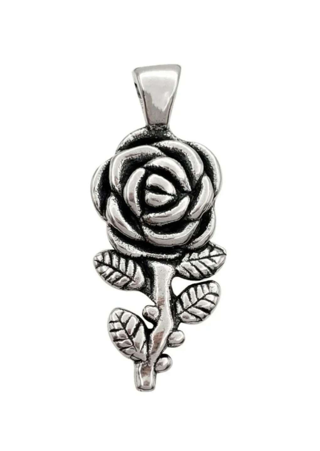 Sterling Silver Rose Flower Pendant