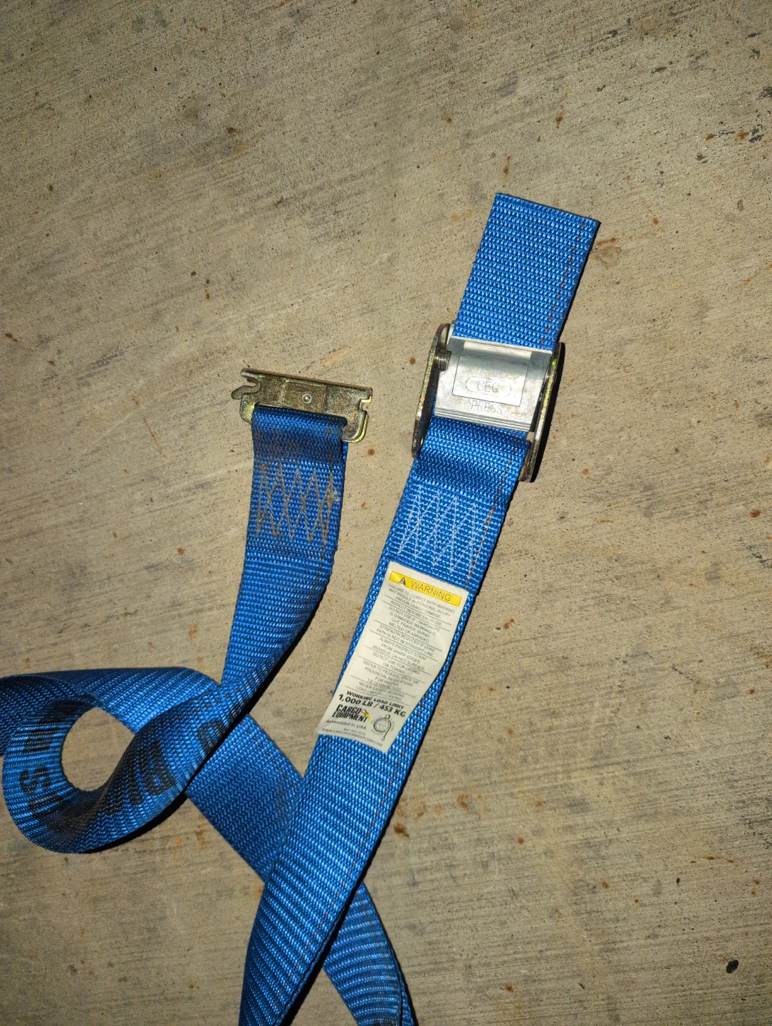 Blue Cargo Equipment Ratchet Strap