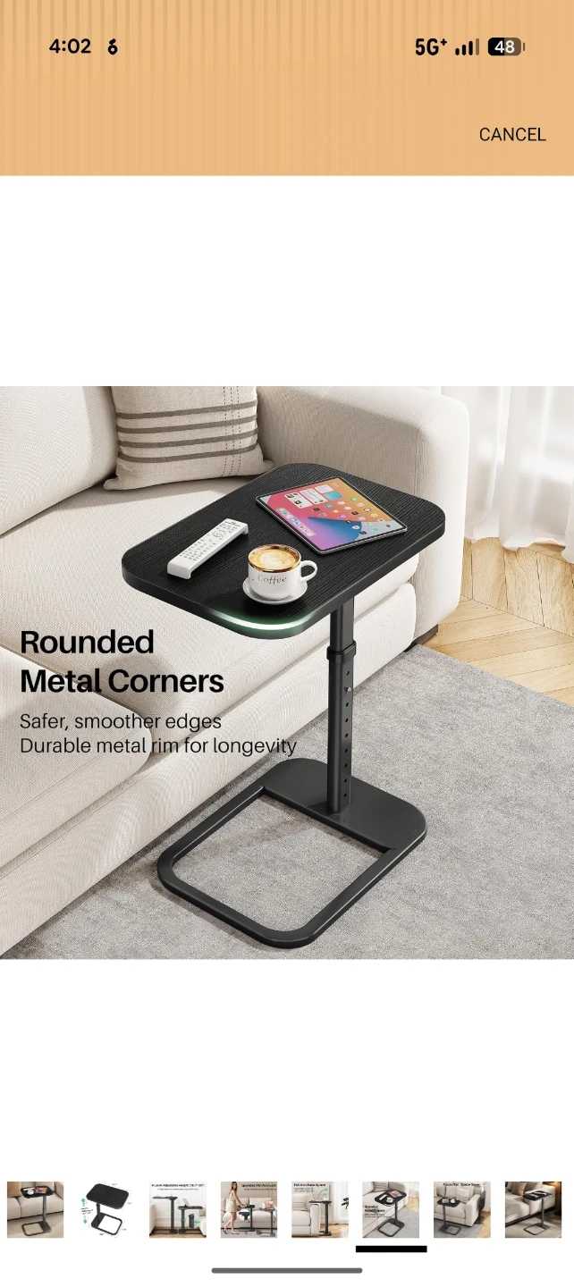 Adjustable Height Side Table