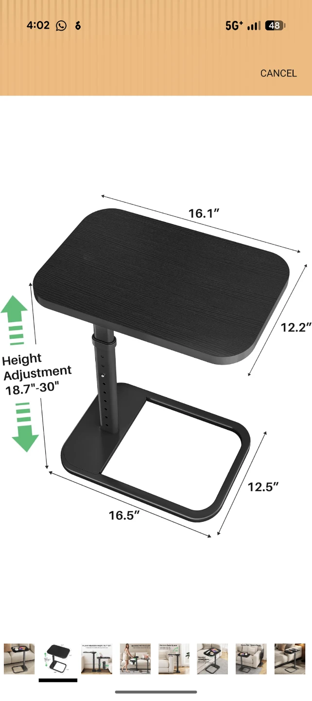 Adjustable Height Side Table - photo 2
