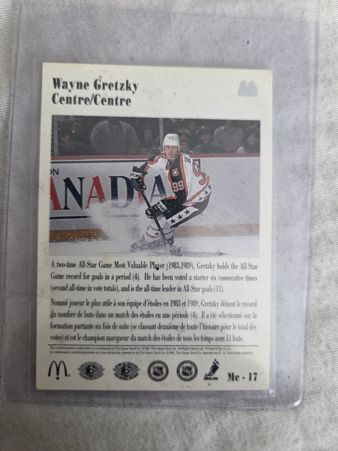 Wayne Gretzky 1991 Upper Deck Hockey Card - photo 2