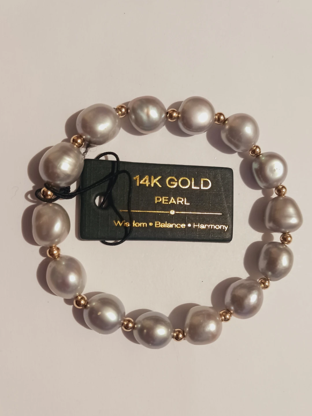 New!!  14K Gold Beaded Freshwater Pearl Bracelet