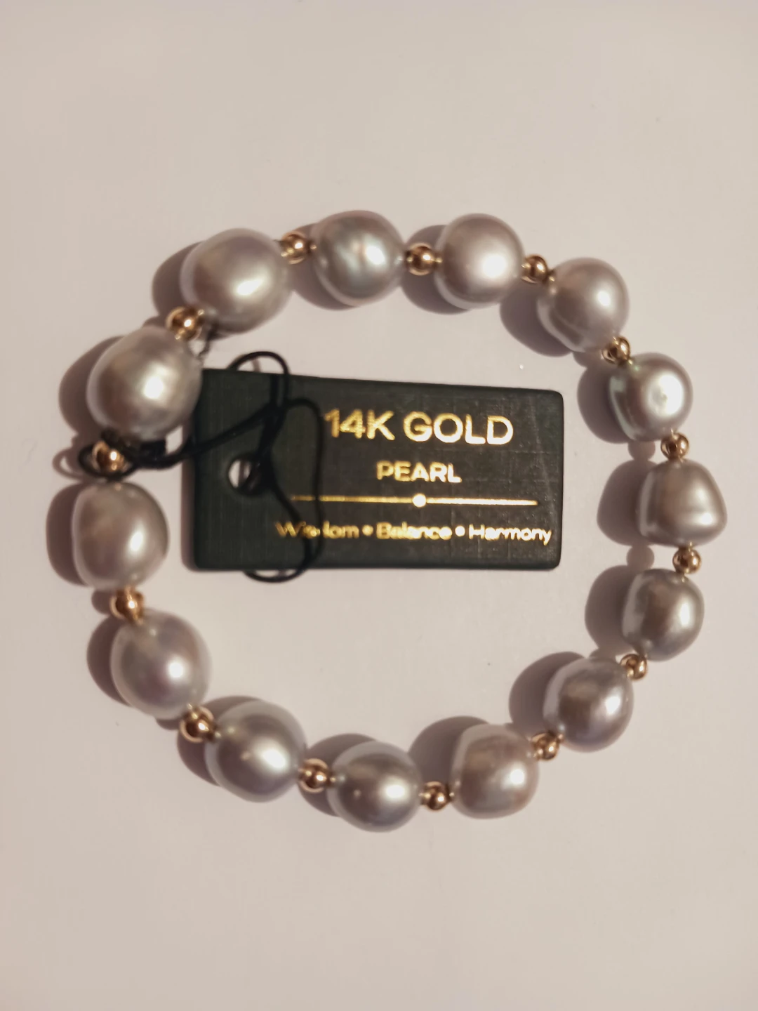 New!!  14K Gold Beaded Freshwater Pearl Bracelet - photo 2