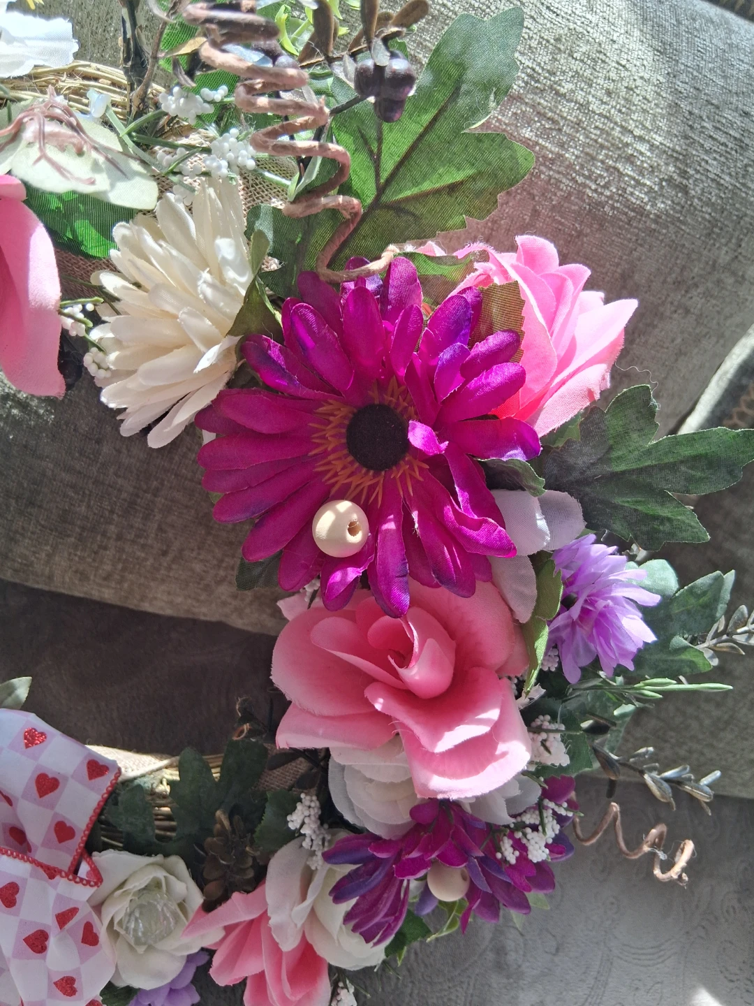 Floral Heart Wreath with Bow - photo 3