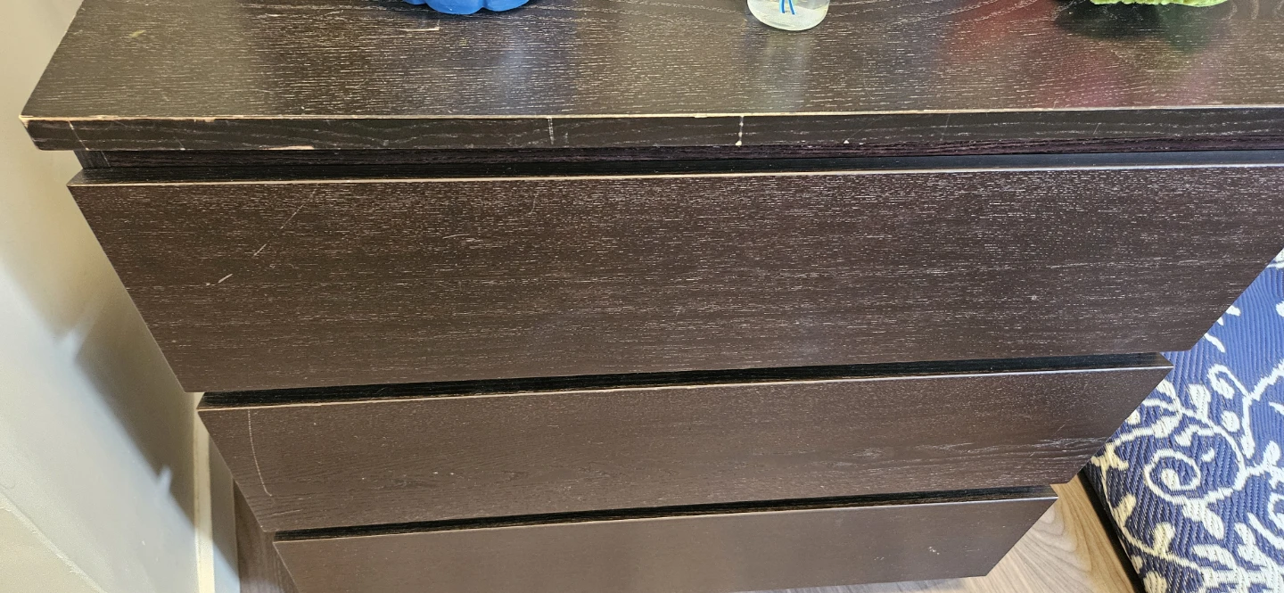 Dark Wood 3-Drawer Dresser