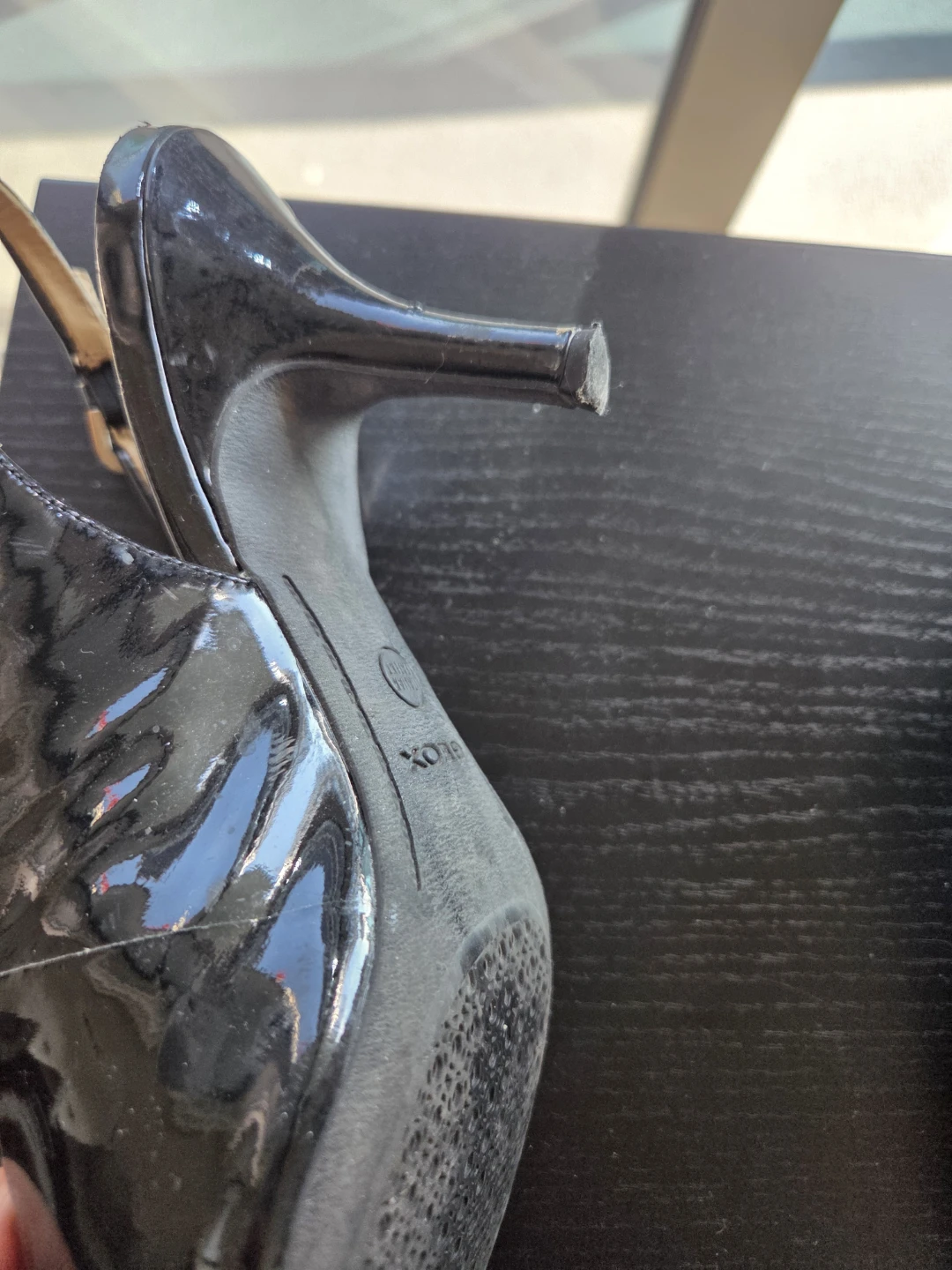 Geox Black Patent Slingback Heels - photo 3