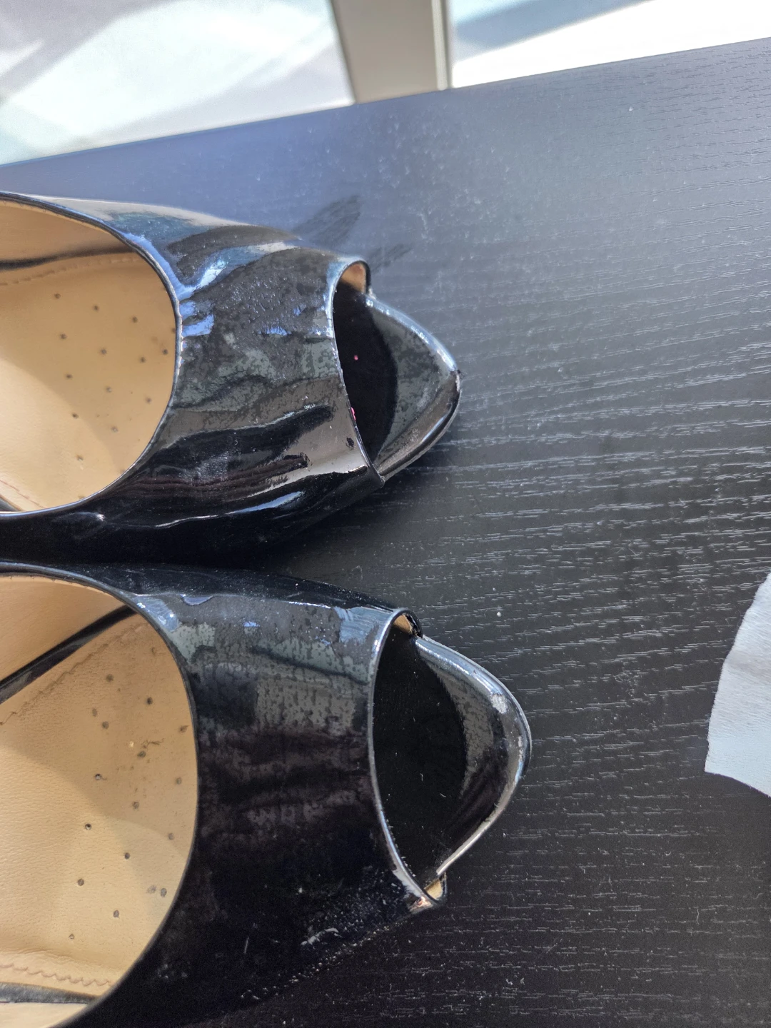 Geox Black Patent Slingback Heels - photo 4