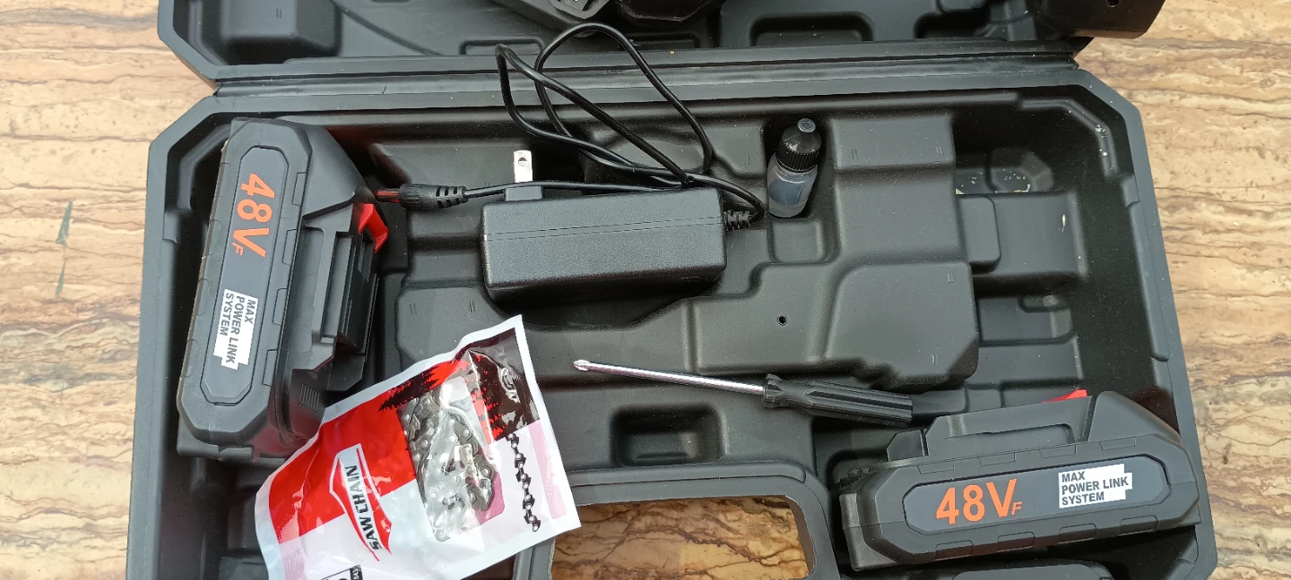48V Cordless Chainsaw with 2 Batteries and Case - photo 2