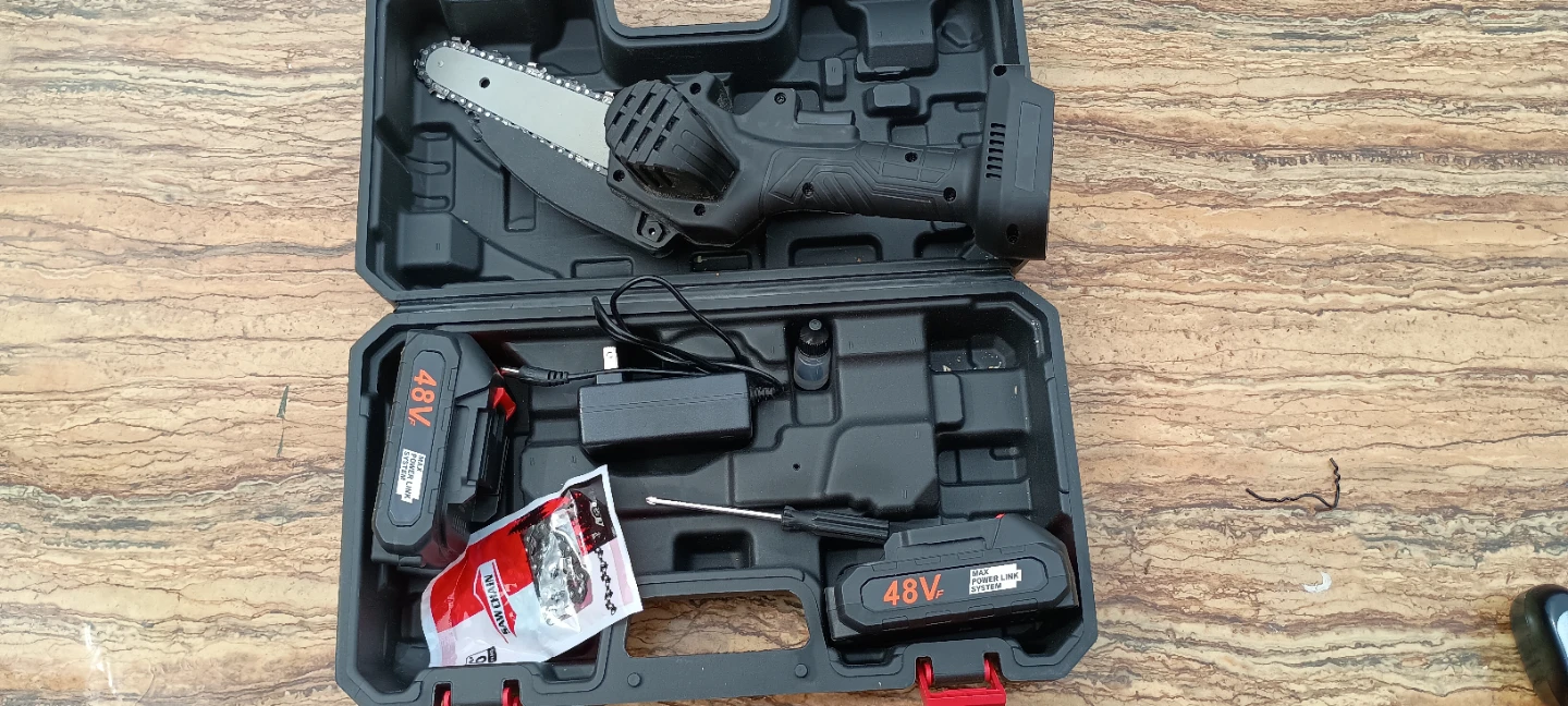 48V Cordless Chainsaw with 2 Batteries and Case - photo 3