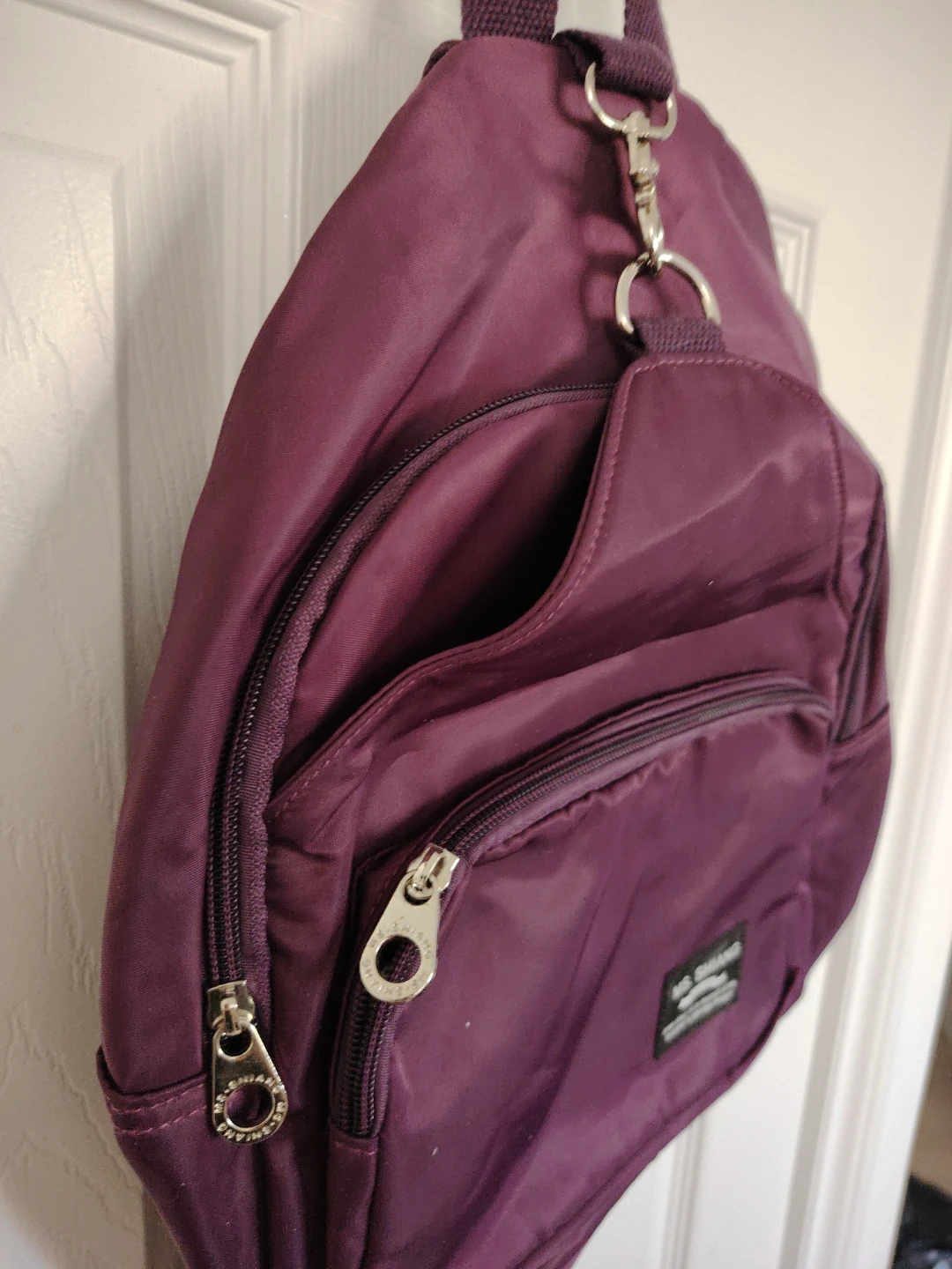 MS. SHIANG Purple Nylon Backpack Purse - photo 2
