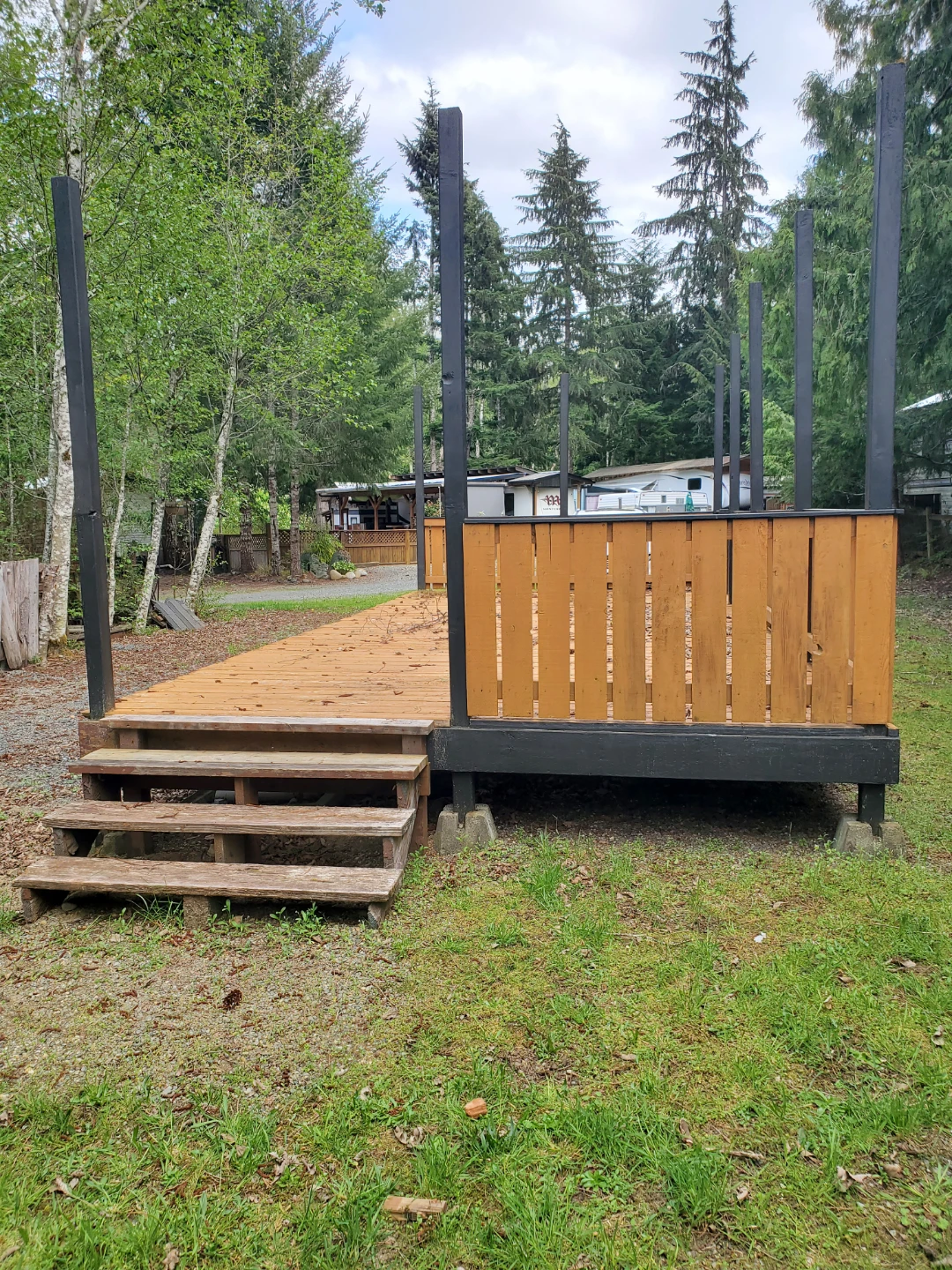 Wooden Deck with Steps and B46 Sign - photo 2