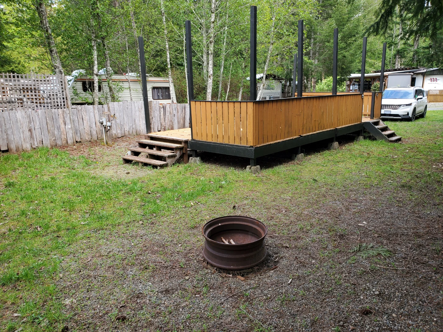 Wooden Deck with Steps and B46 Sign - photo 3