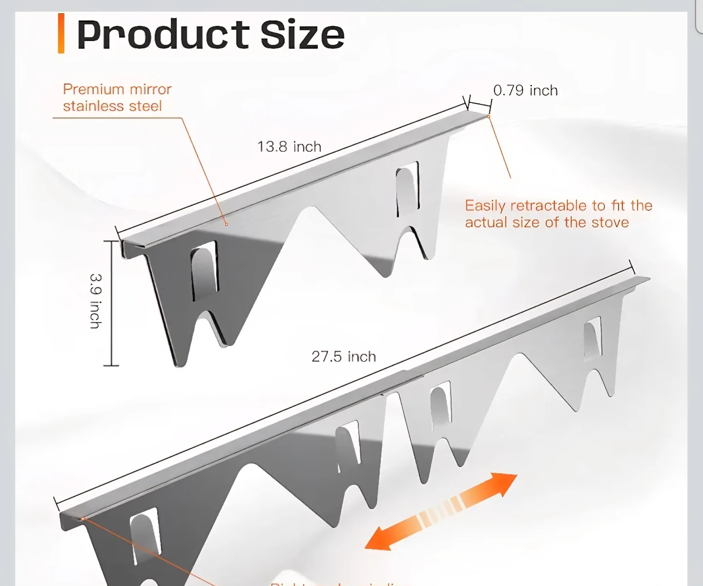 New Stainless steel Stove Gap cover - photo 2