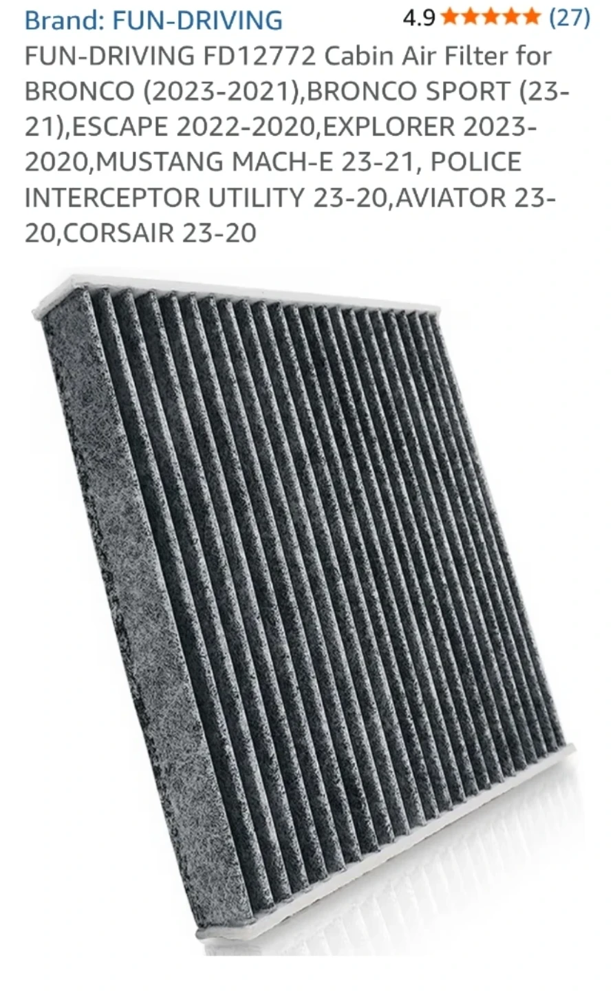 BNIB FD12772 Cabin Air Filter