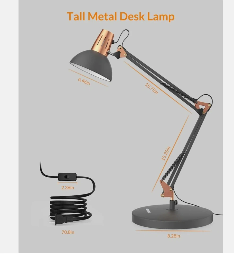 LEPOWER Tall Metal Desk Lamp(white) - photo 3