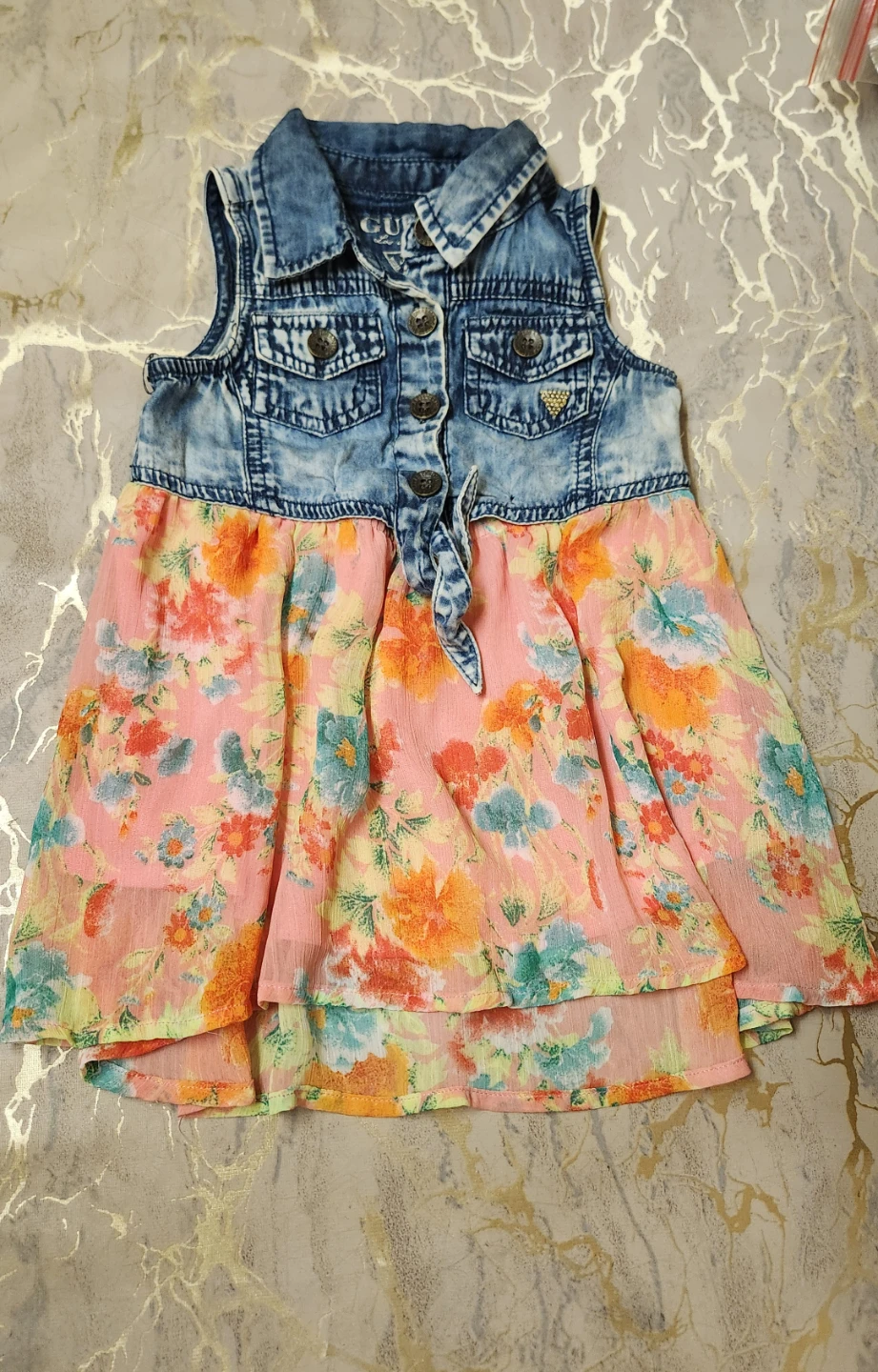 Guess Denim & Floral Dress - 18M