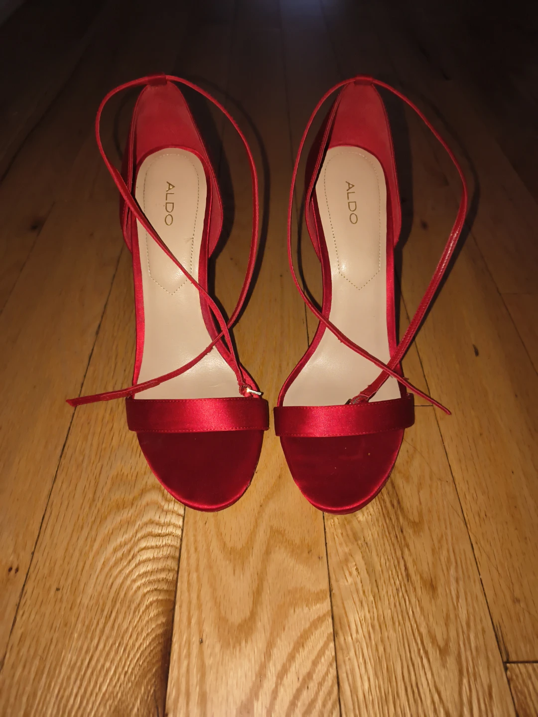 ALDO Red Satin Strappy Heels - photo 2